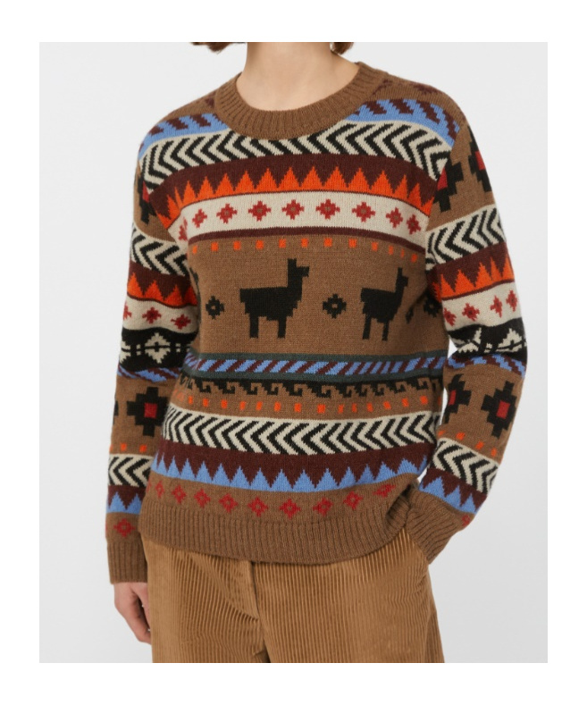 Weekend Max Mara Crew Neck Long Sleeve Sweater In Brown