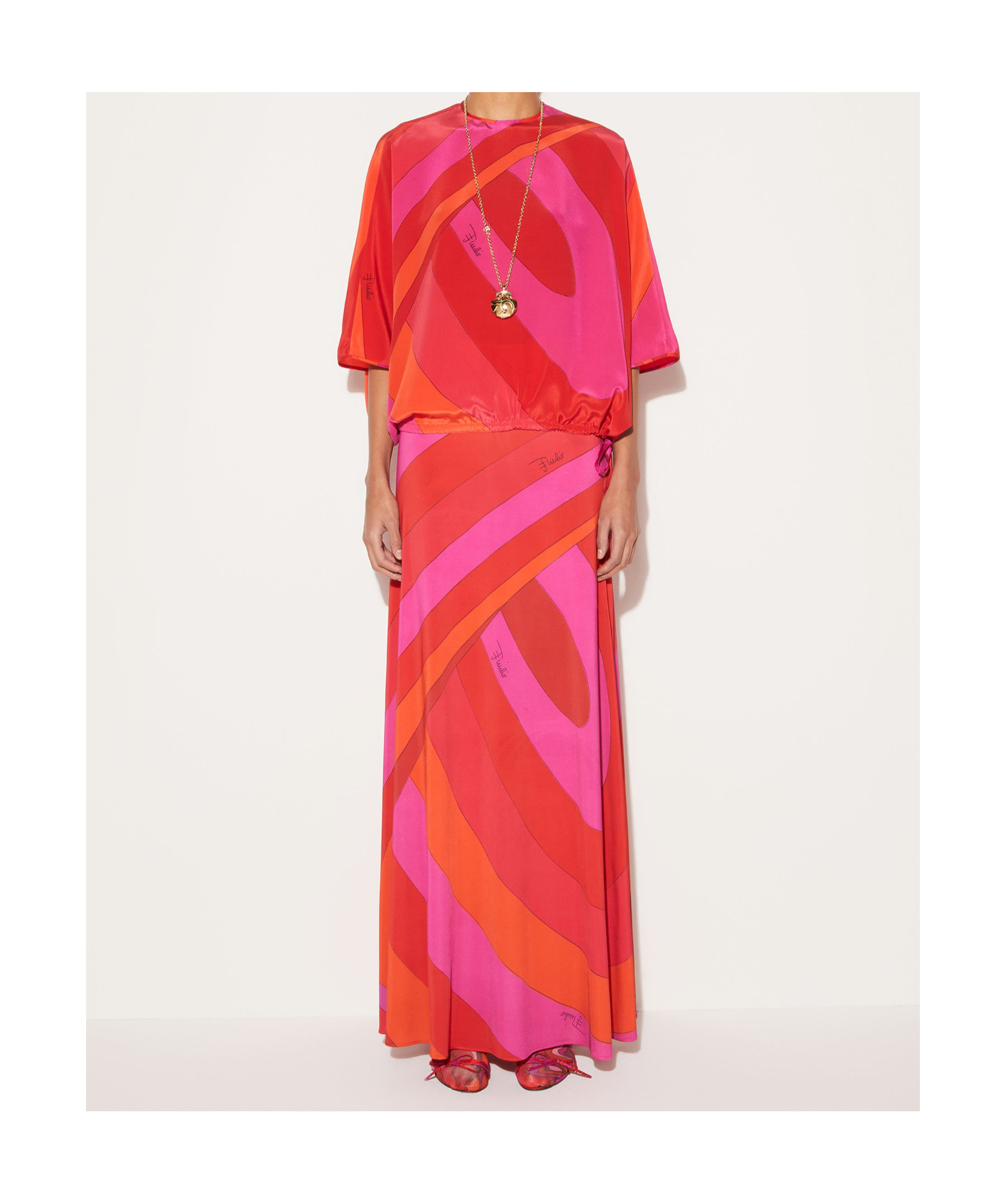 EMILIO PUCCI IRIDE-PRINT SILK TOP