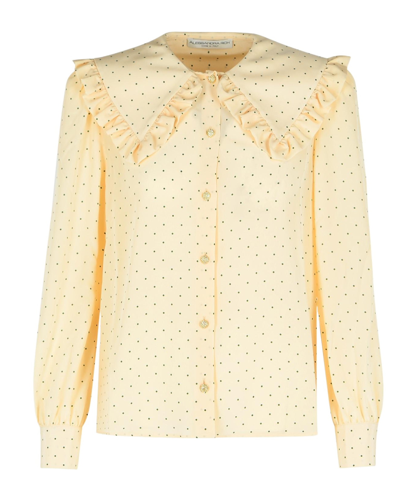 Alessandra Rich Polka Dot Shirt In Nude