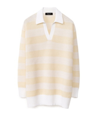 FABIANA FILIPPI FABIANA FILIPPI V-NECK STRIPED POLO JUMPER