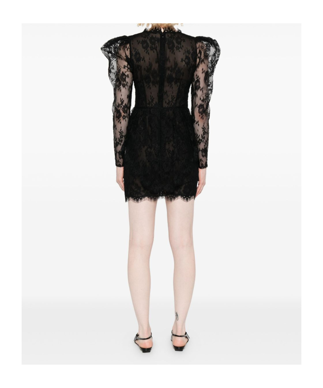 Alessandra Rich Lace Mini Dress In Black