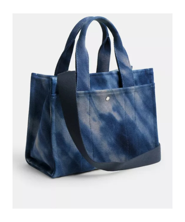 Coach Womens Midnight Navy Cargo Tie-dye Cotton Tote Bag In Blue