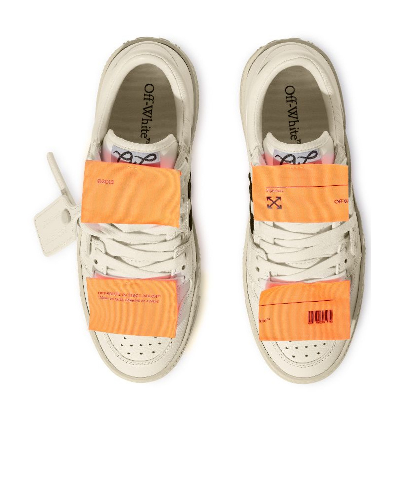 Off-white Low-top Off-court Sneakers With Zip-tie Detail In Neutral