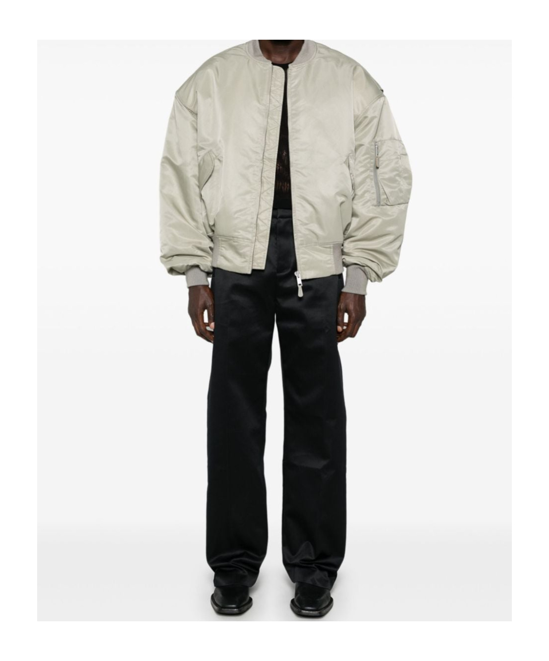 Entire Studios Broad Bomber Jacket In Nude