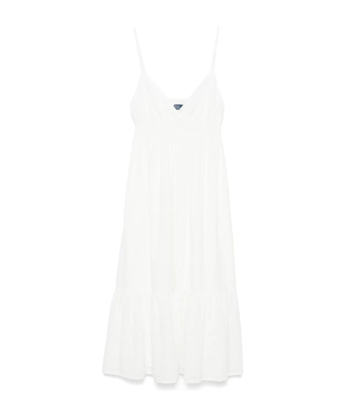 Polo Ralph Lauren Broderie-anglaise Midi Dress In White