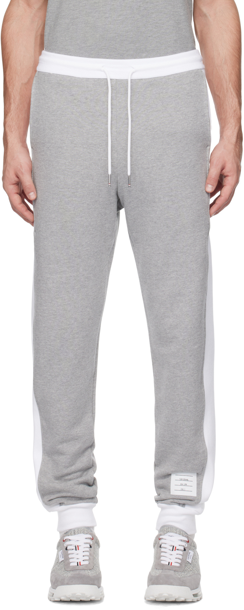 Shop Thom Browne 4-bar Stripe Sweatpants In Gray