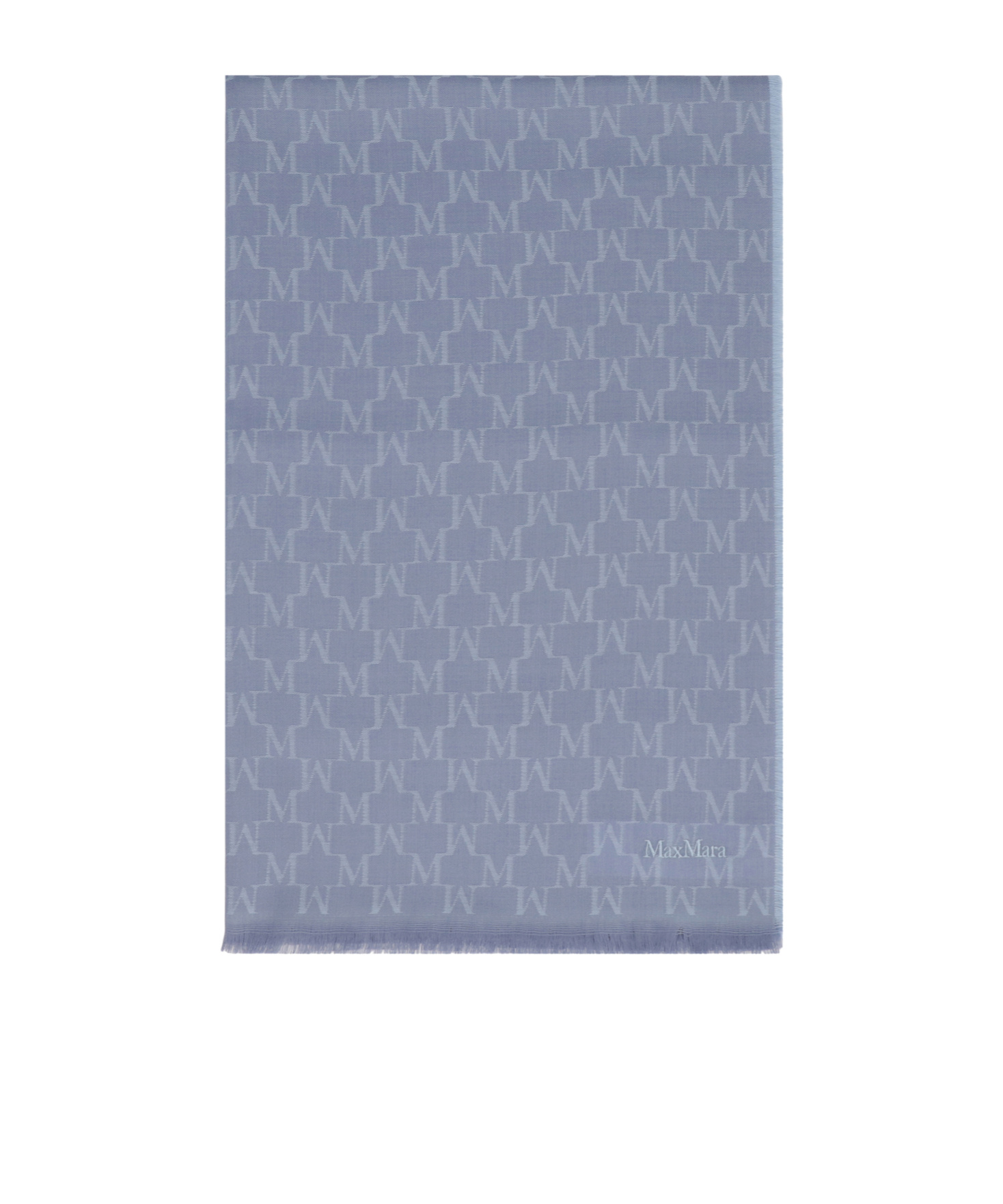 Max Mara Fringed Scarf In Blue