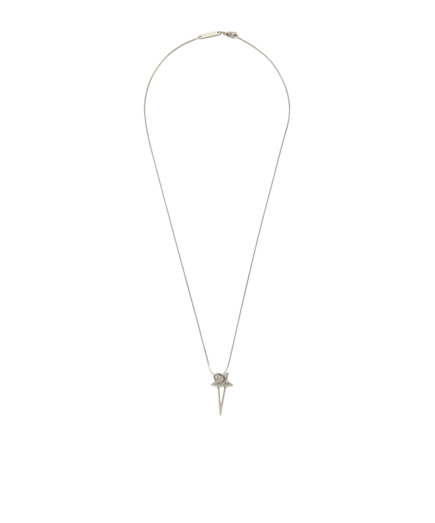 Rick Owens Pentagram Necklace In Gray
