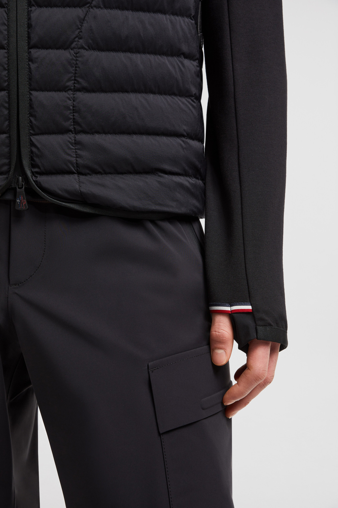 Moncler Long-sleeved Down Jacket In Black