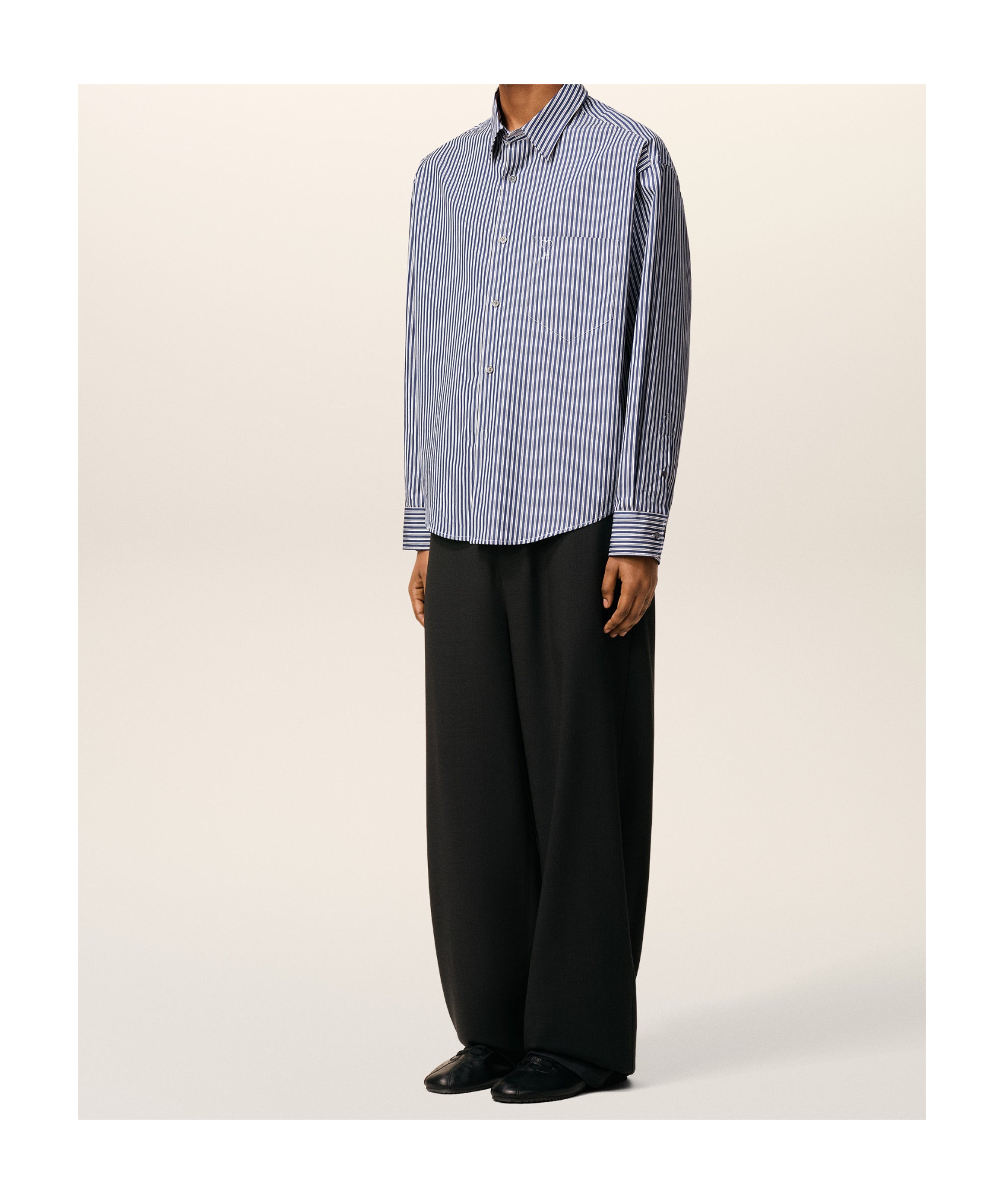 Ami Alexandre Mattiussi Striped Shirt In Gray