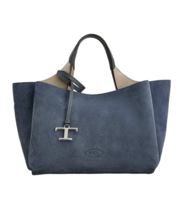 Tod's Mini Suede Leather Shoulder Bag In Gray