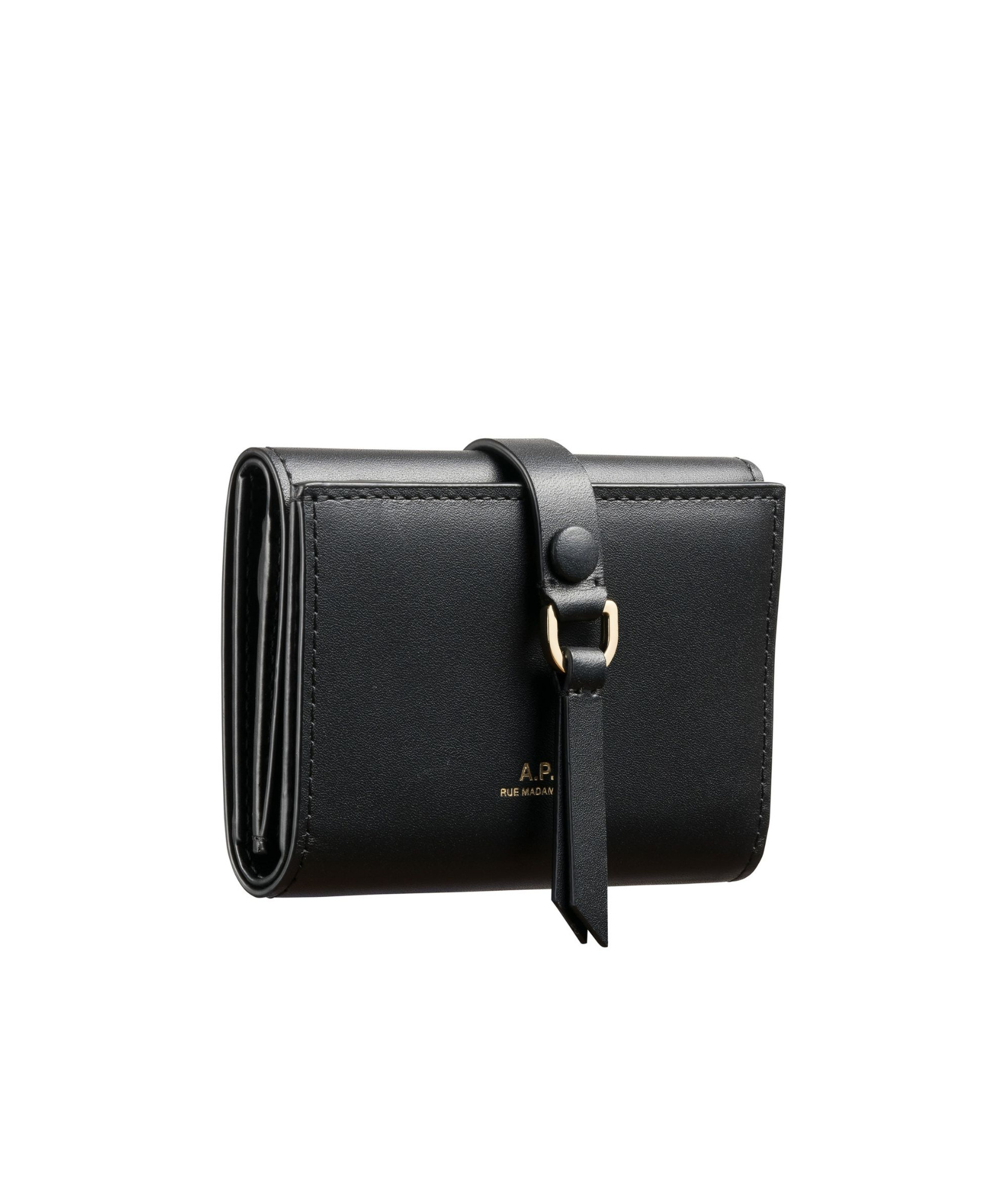 Apc Noa Tri-fold Leather Wallet In Black