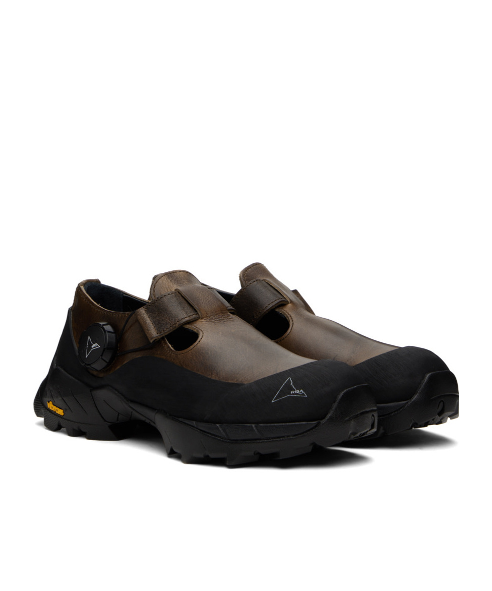Roa Brown & Black Pala Loafers In Black