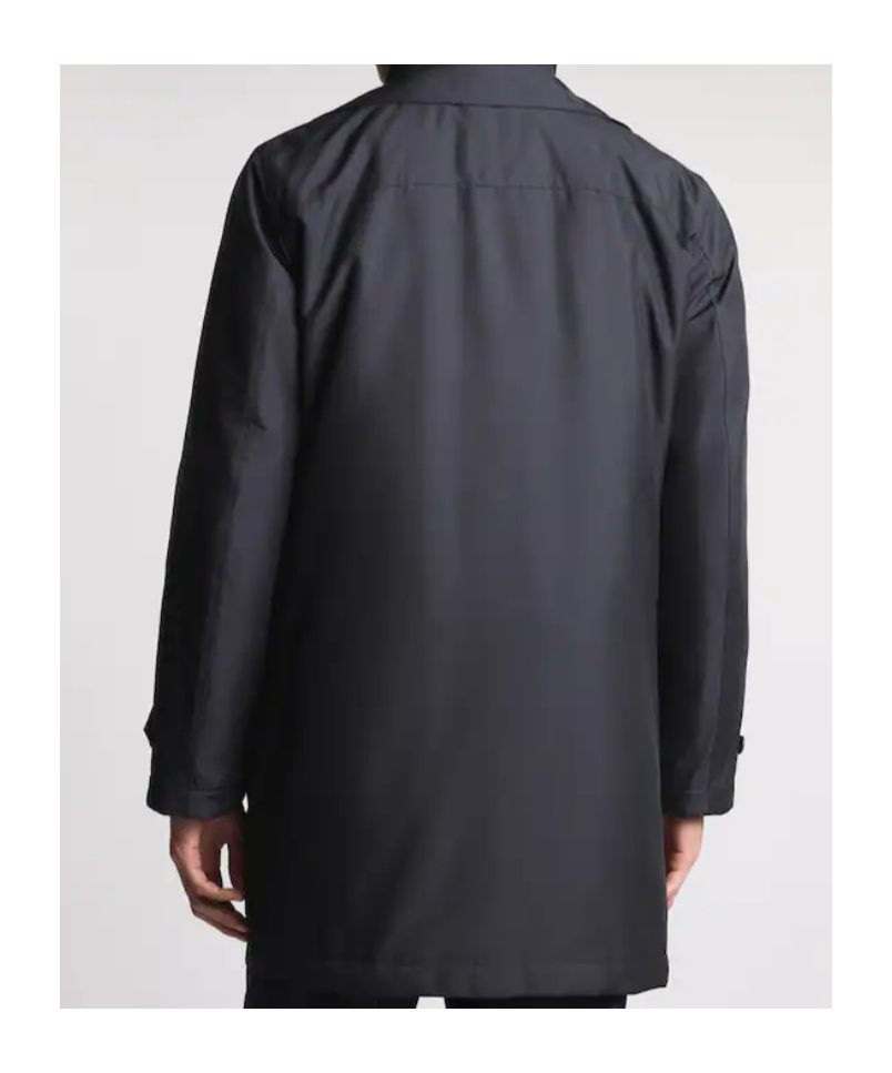 Fay Double-front Morning Coat With Padded Interior In Black