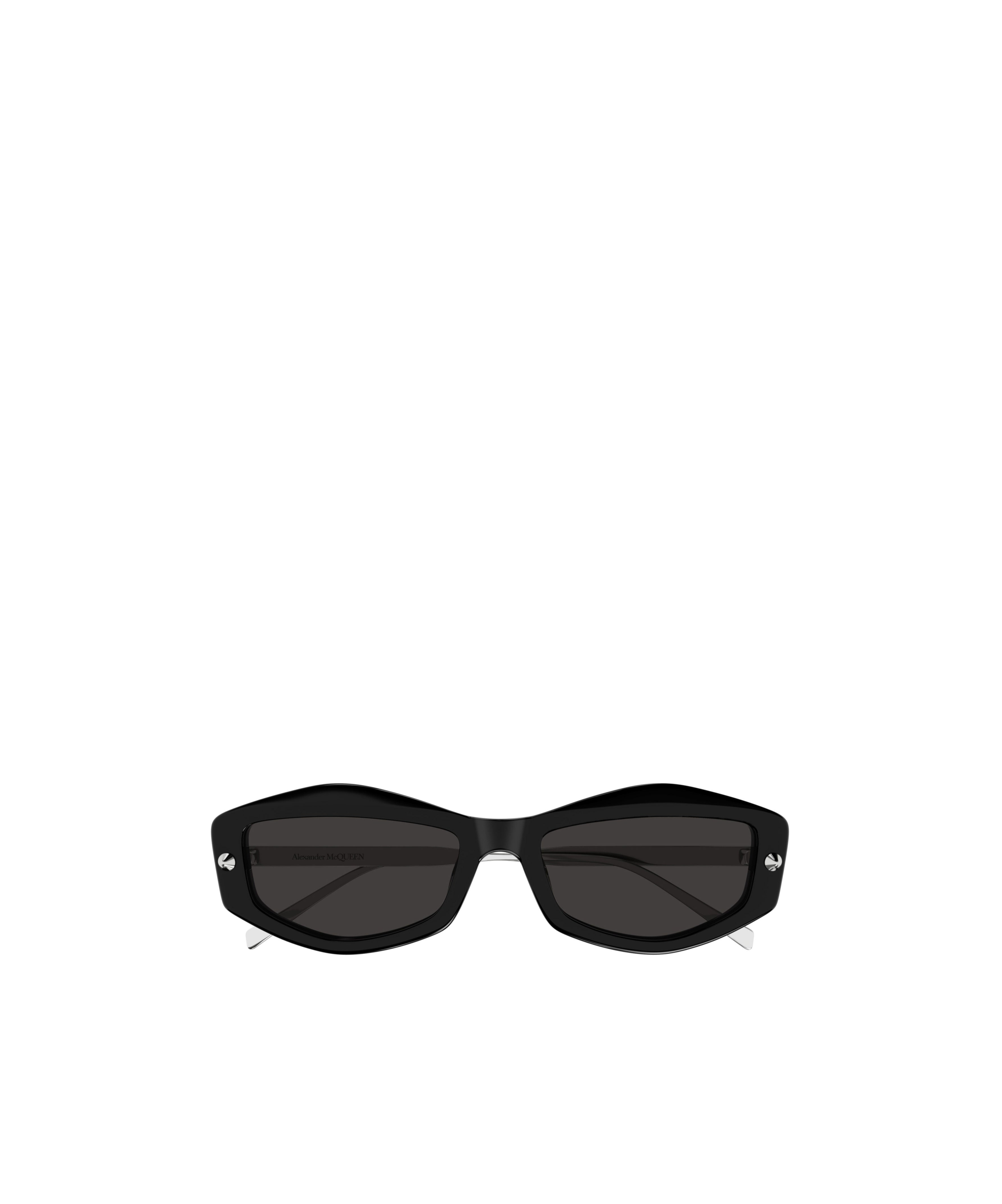 Alexander Mcqueen Spike-studs Geometrical Sunglasses In Black