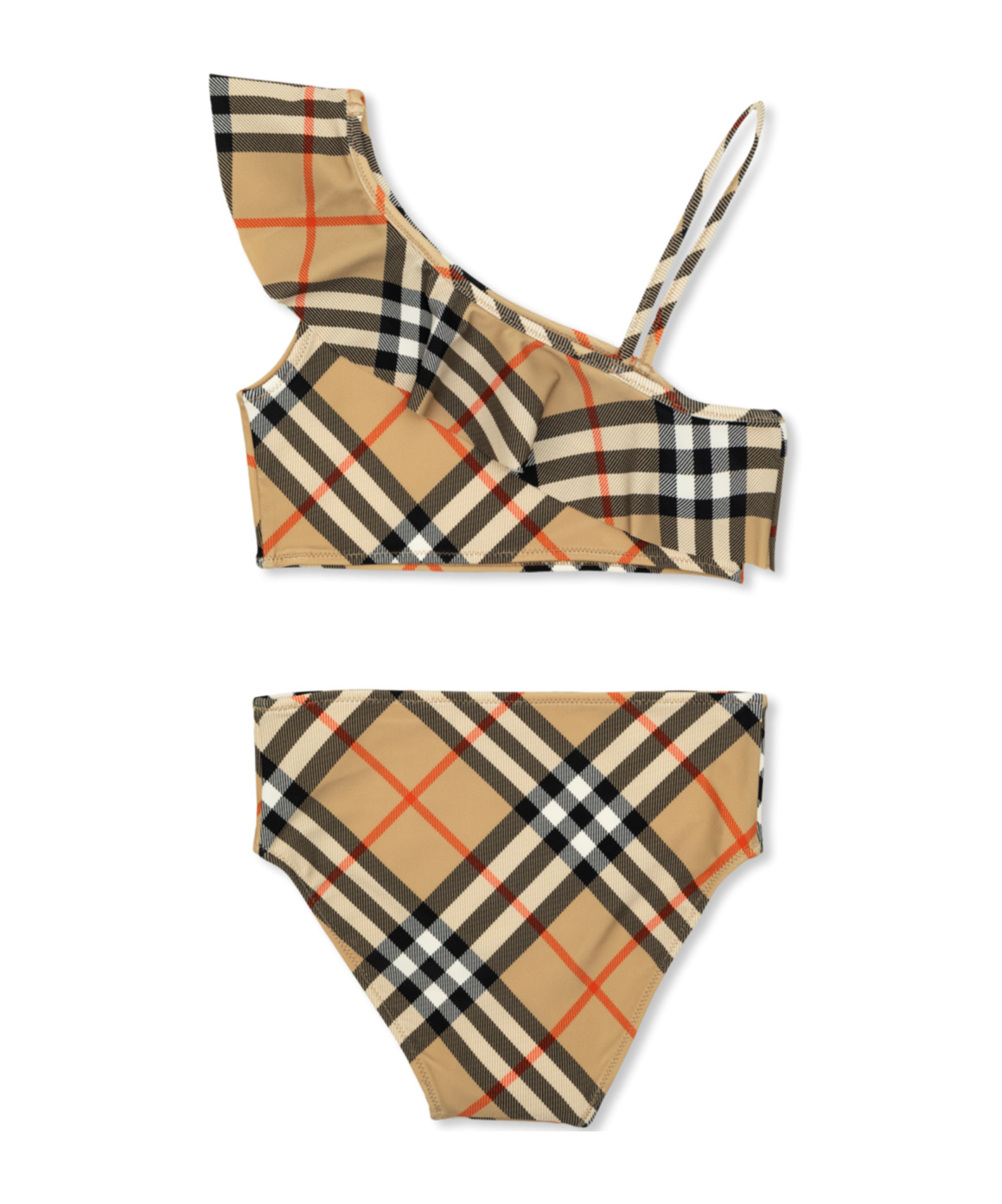 Shop Burberry Nova-check Bikini In Nude