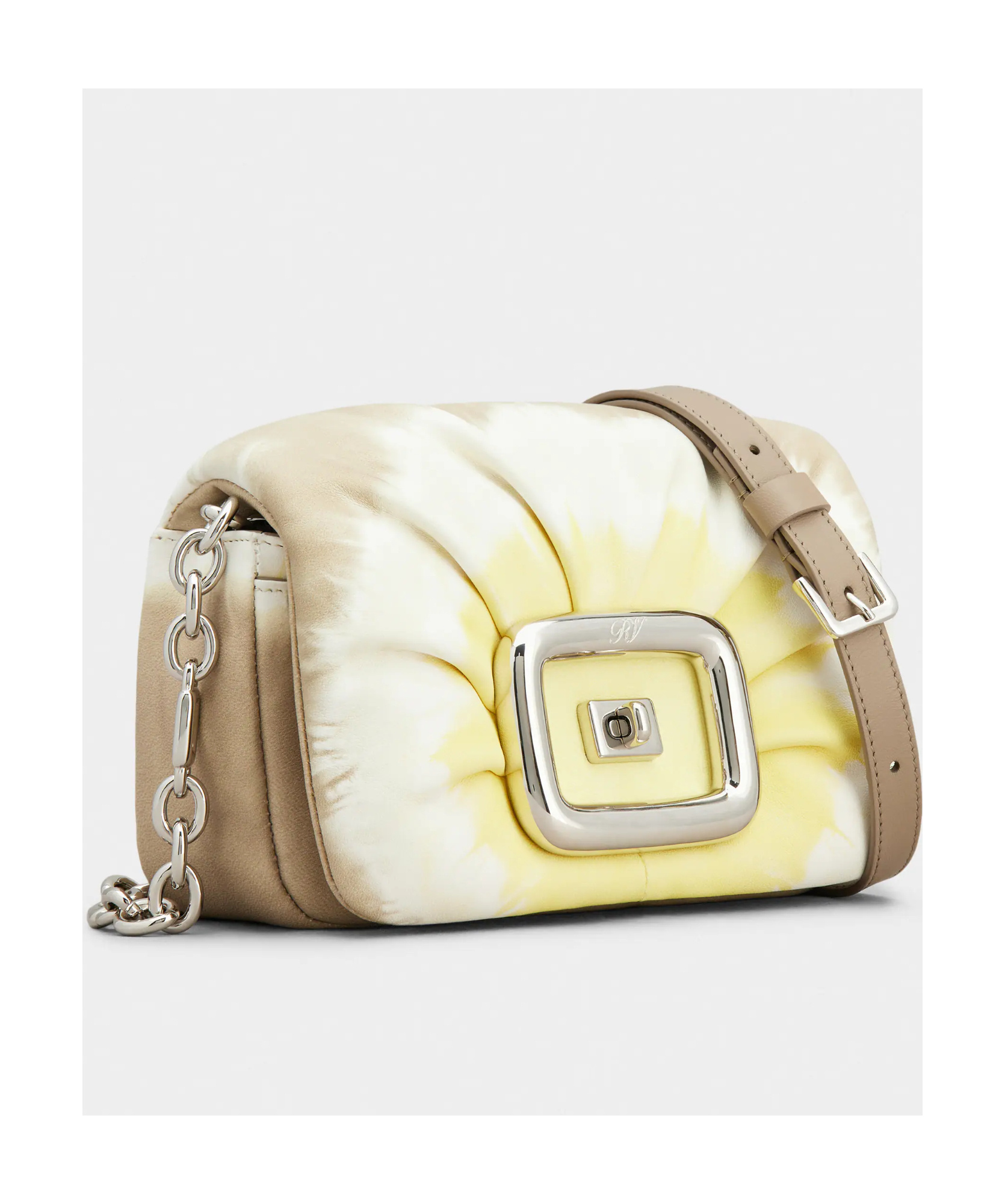 Roger Vivier Viv' Choc Mini Bag In Nappa Leather In Nude