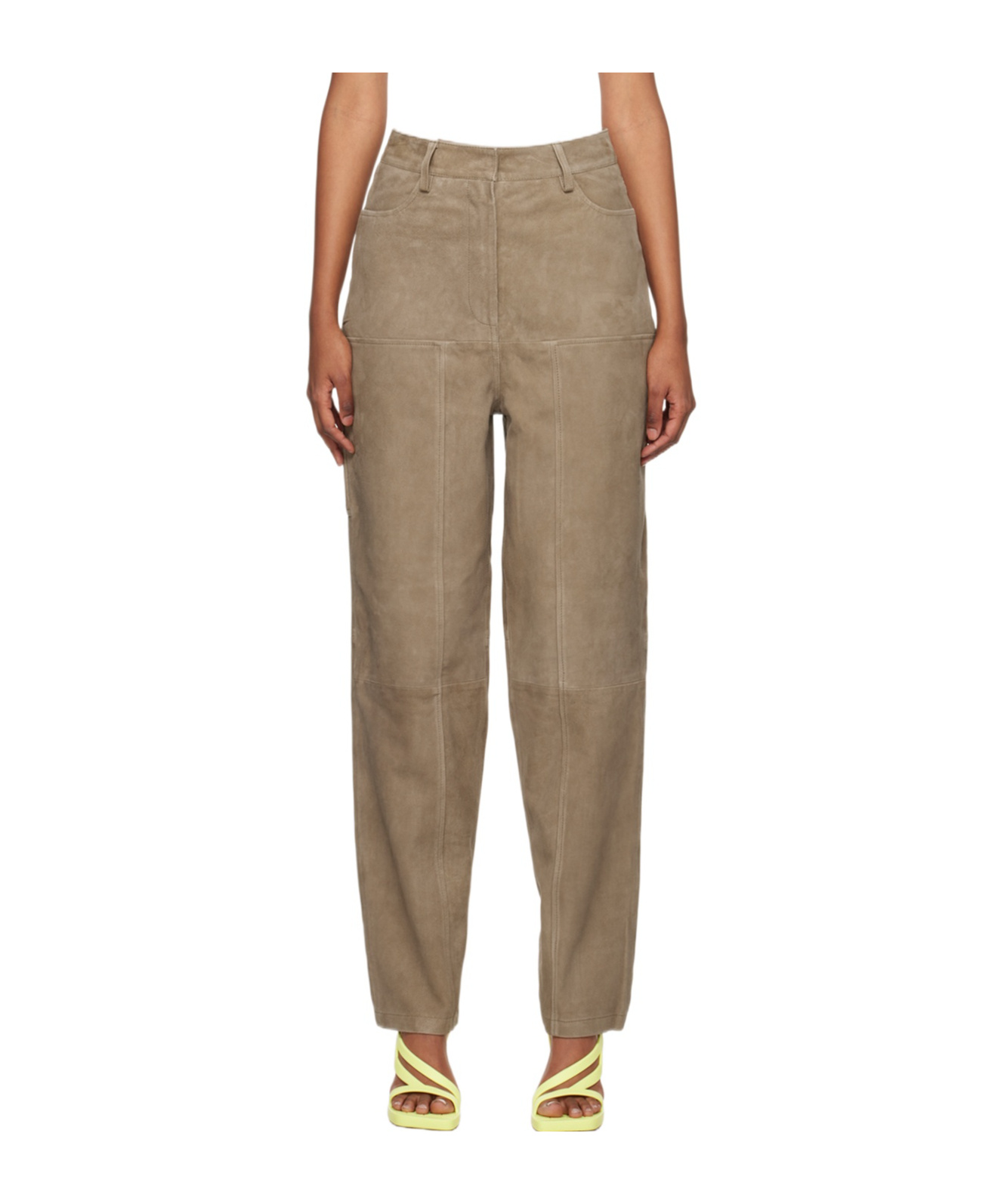 Remain Birger Christensen Stitched Waist Loop Casual Pants In Brown