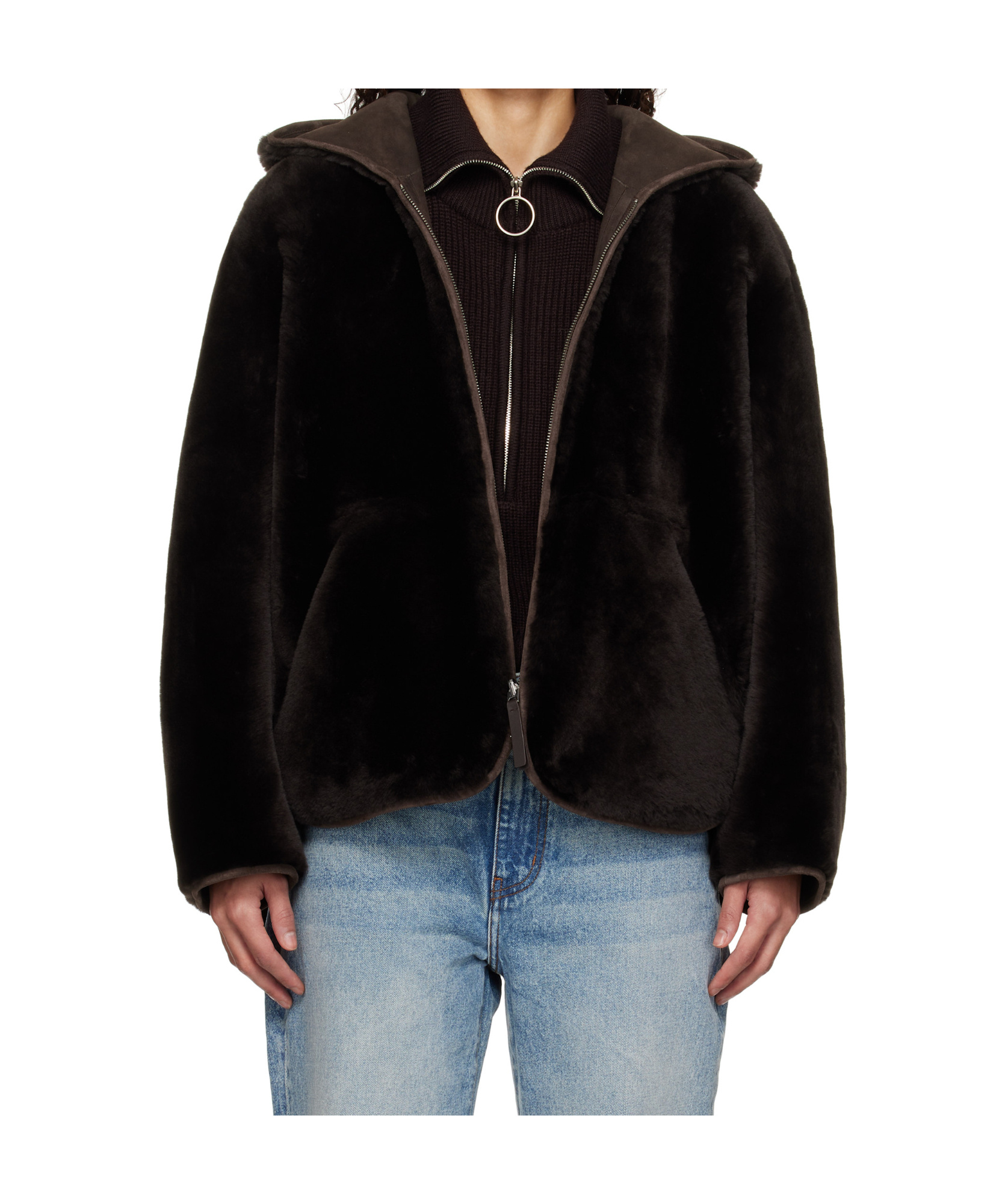 PROENZA SCHOULER BROWN PROENZA SCHOULER WHITE LABEL DAKOTA REVERSIBLE SHEARLING JACKET