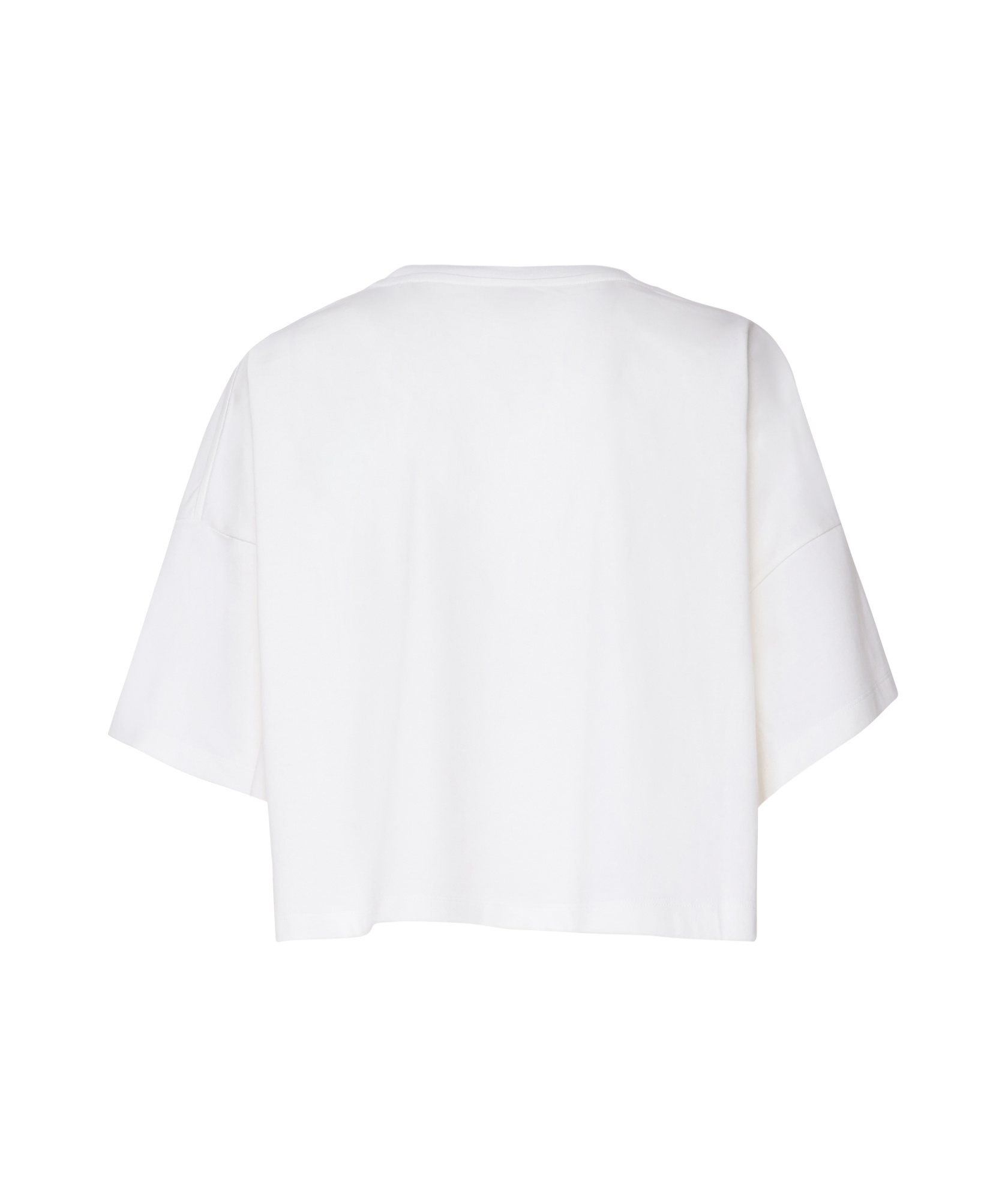 Chloé White Cropped T-shirt With Logo Lettering Print In Cotton Woman In White