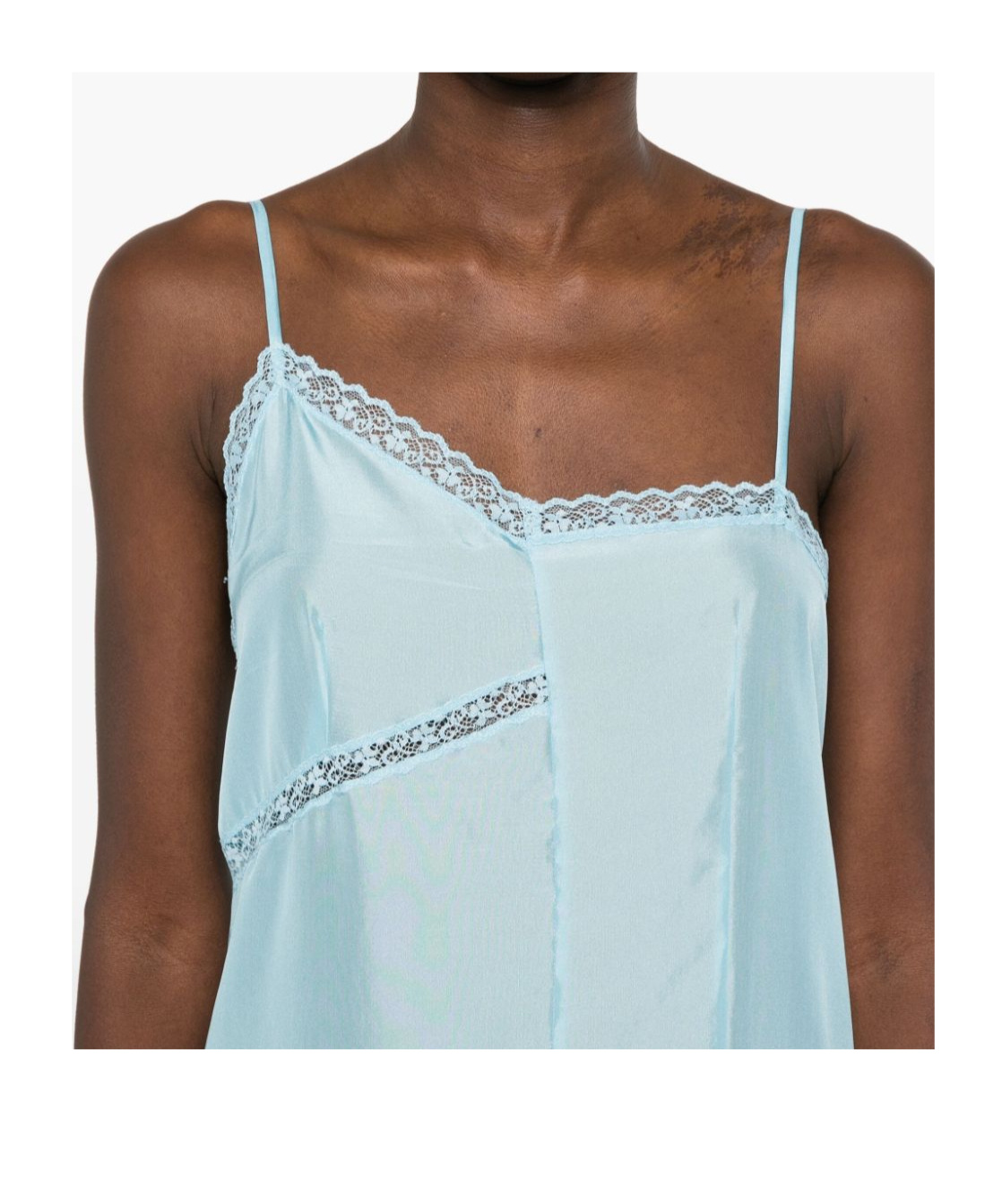 Mm6 Maison Margiela Asymmetric Silk Maxi Dress In Blue