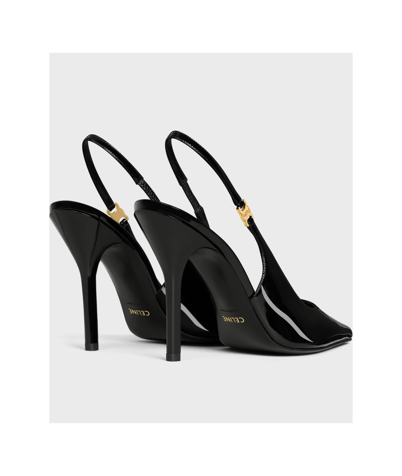 Celine Pointed High-heeled Sandals In Black