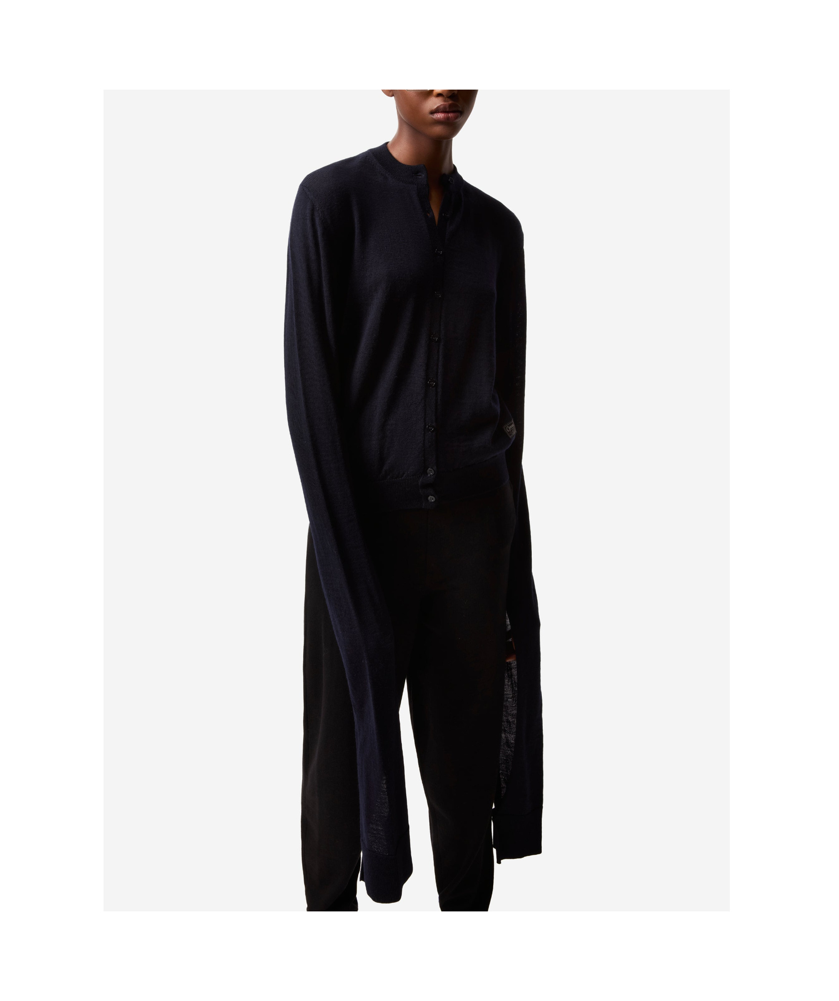 Coperni Long-sleeved Knitted Cardigan In Black