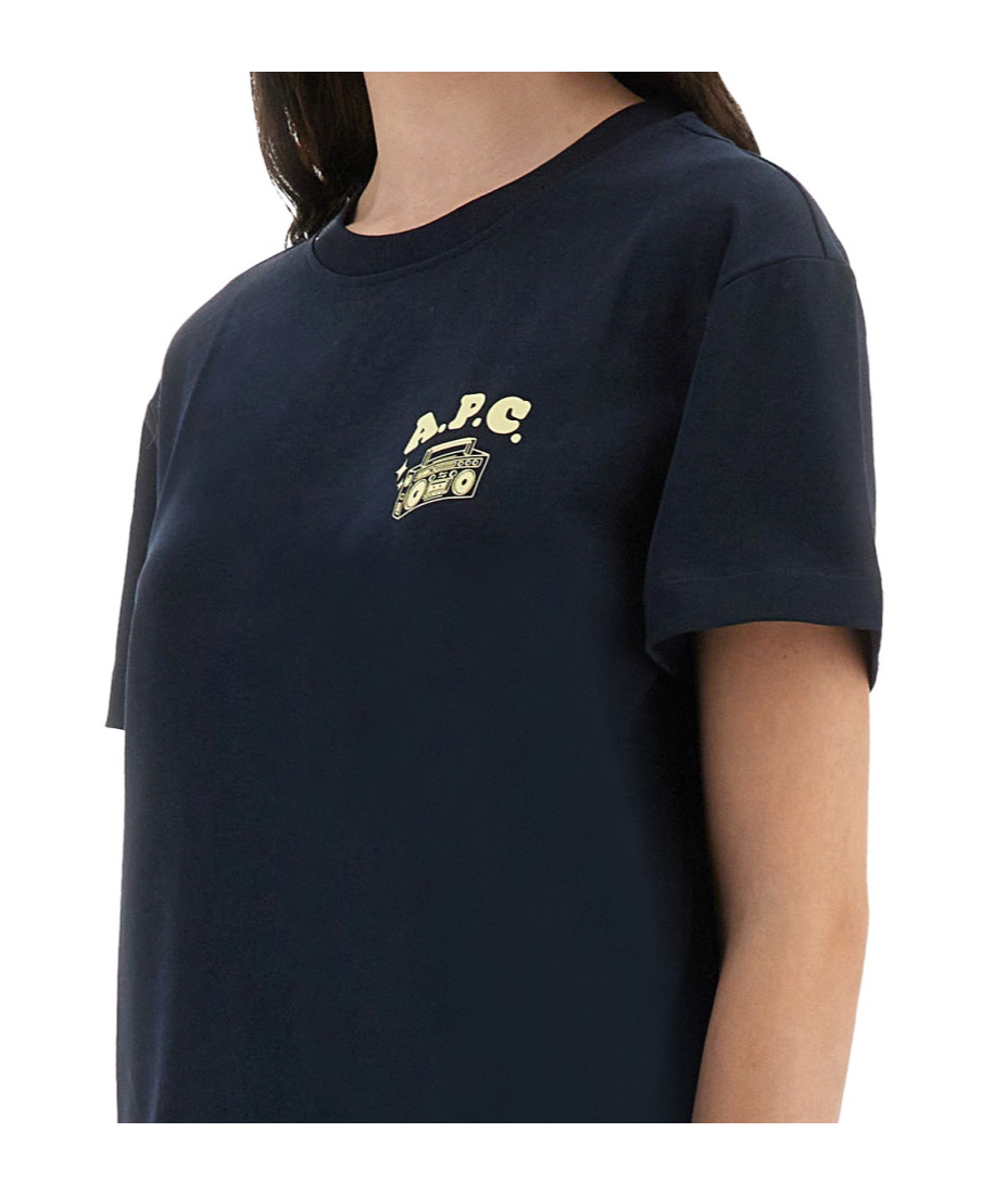 Apc A.p.c. Body Disco Crewneck T-shirt In Blue