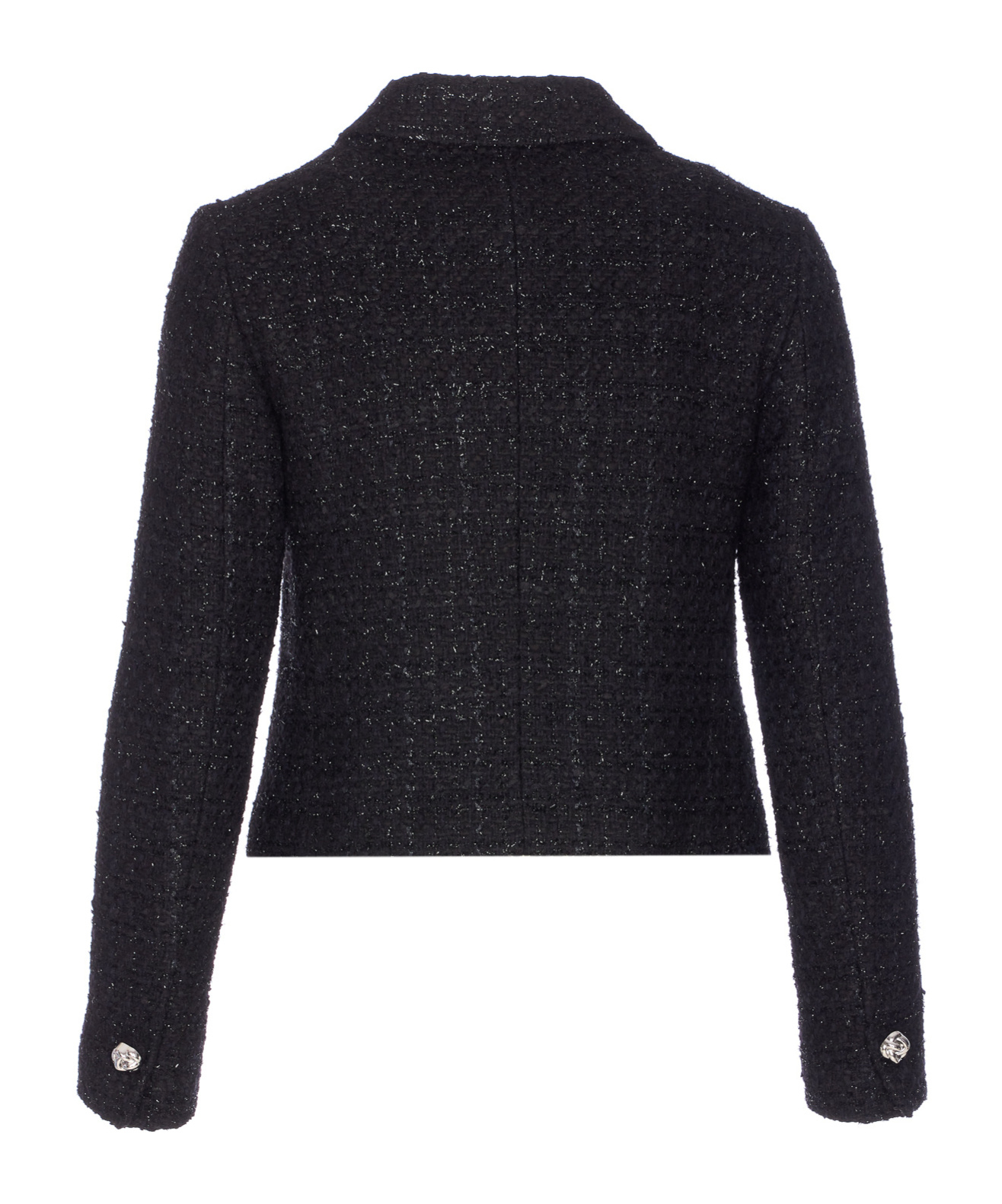 Tagliatore Textured Boucle Jacket With Long Sleeves And Pockets In Black