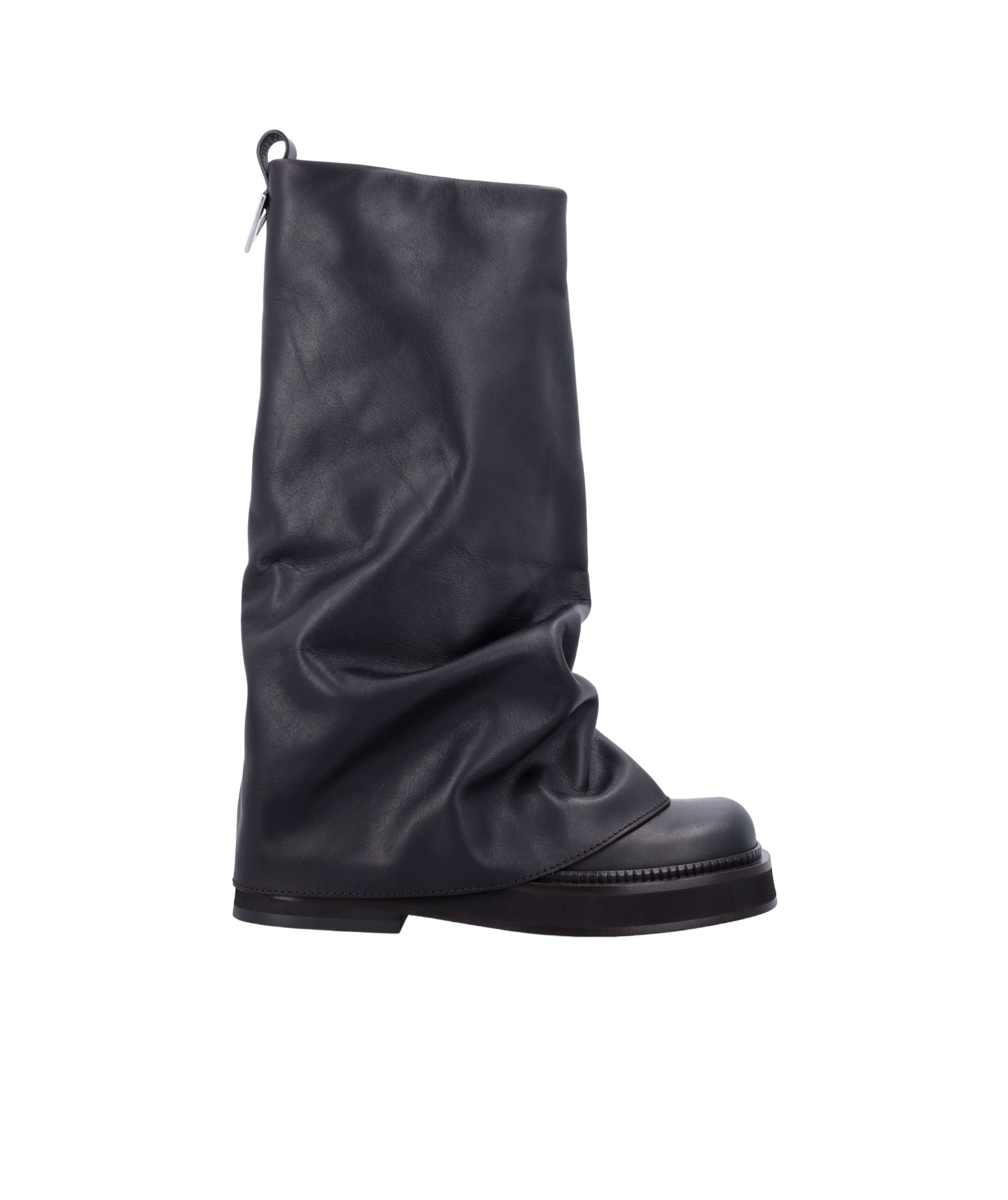 Attico Stylish Combat Boots With Square Toe Design In Black