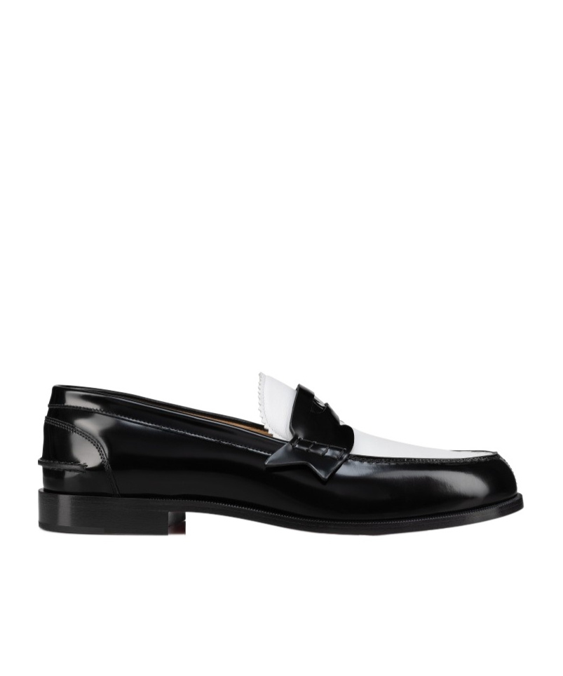 Christian Louboutin Panelled Slip-on Loafers In Black