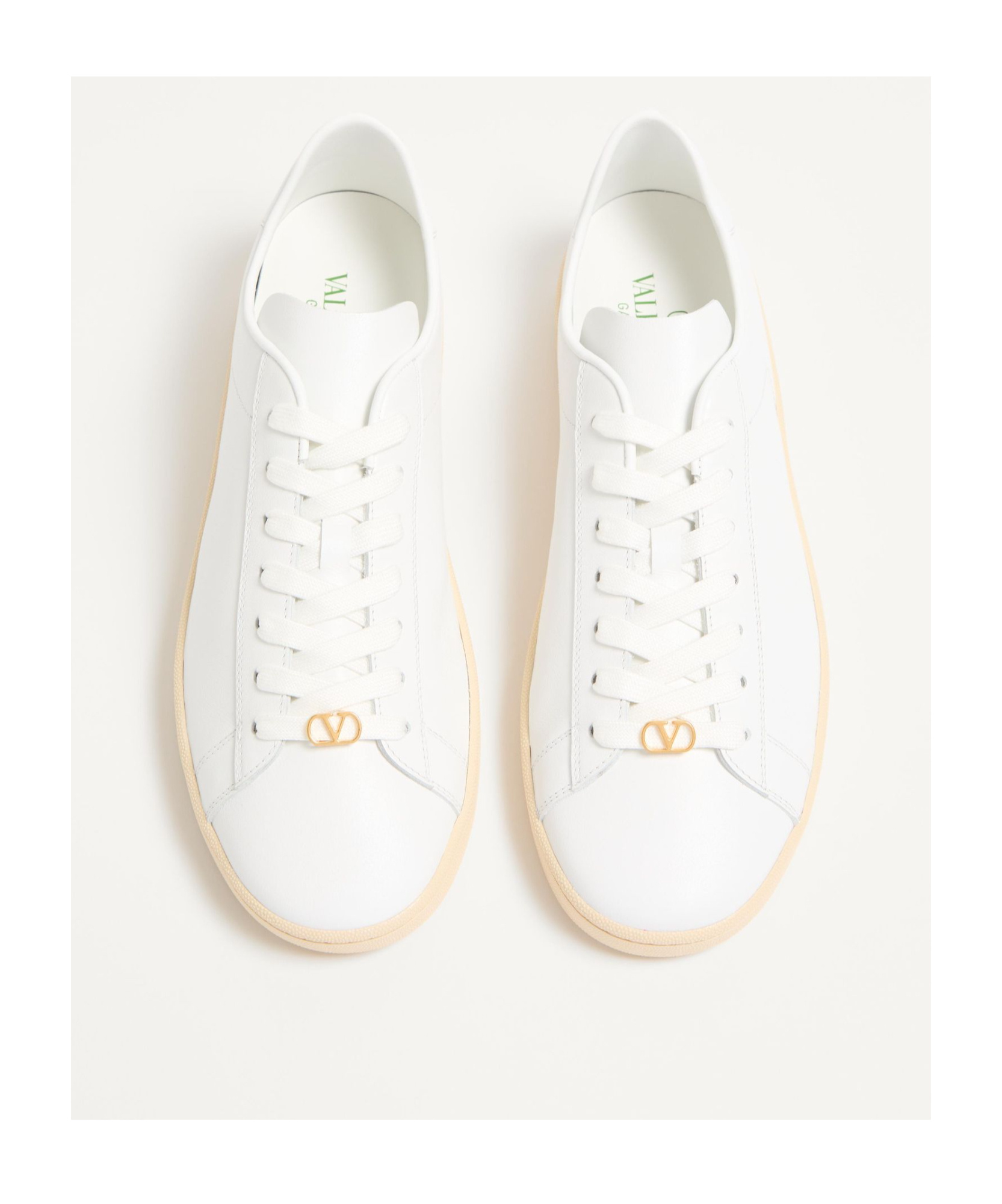 Valentino White Leather Vlogo Signature Sneakers In White