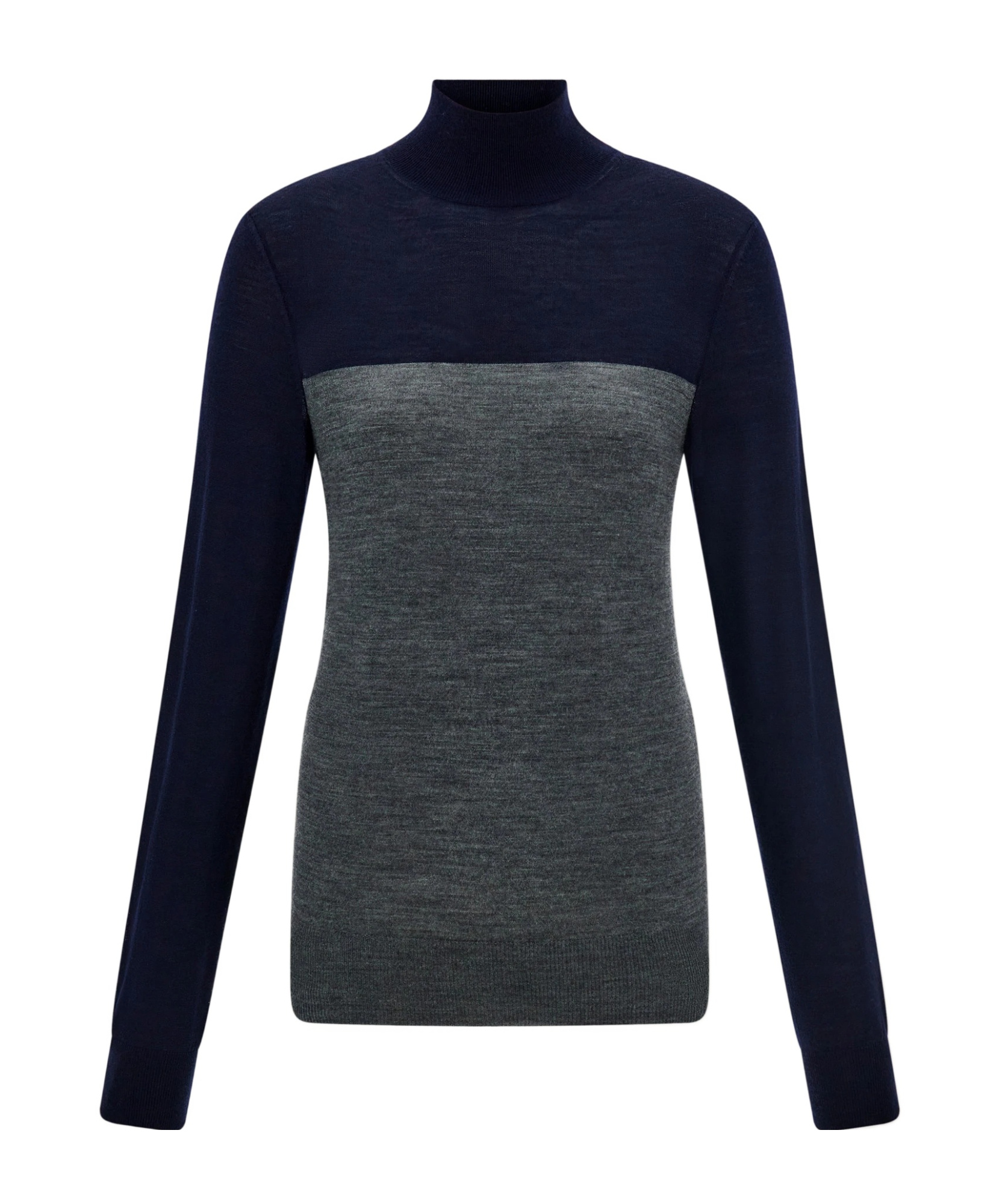Ferragamo Colour-block High-neck Sweater In Blue