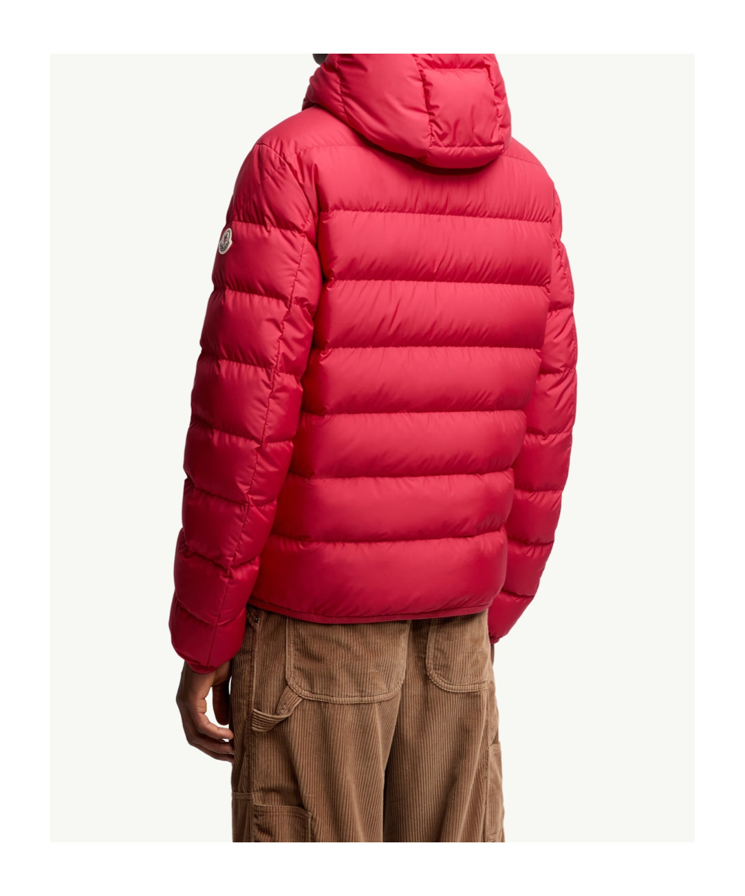 Moncler Quilted Down Jacket With Detachable Hood In Red