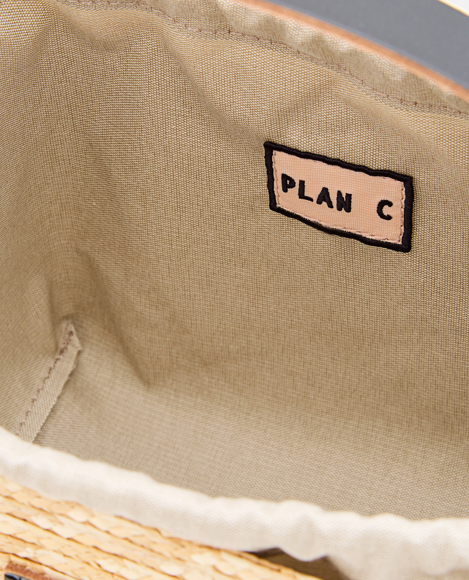 Plan C Straw Basket In Beige