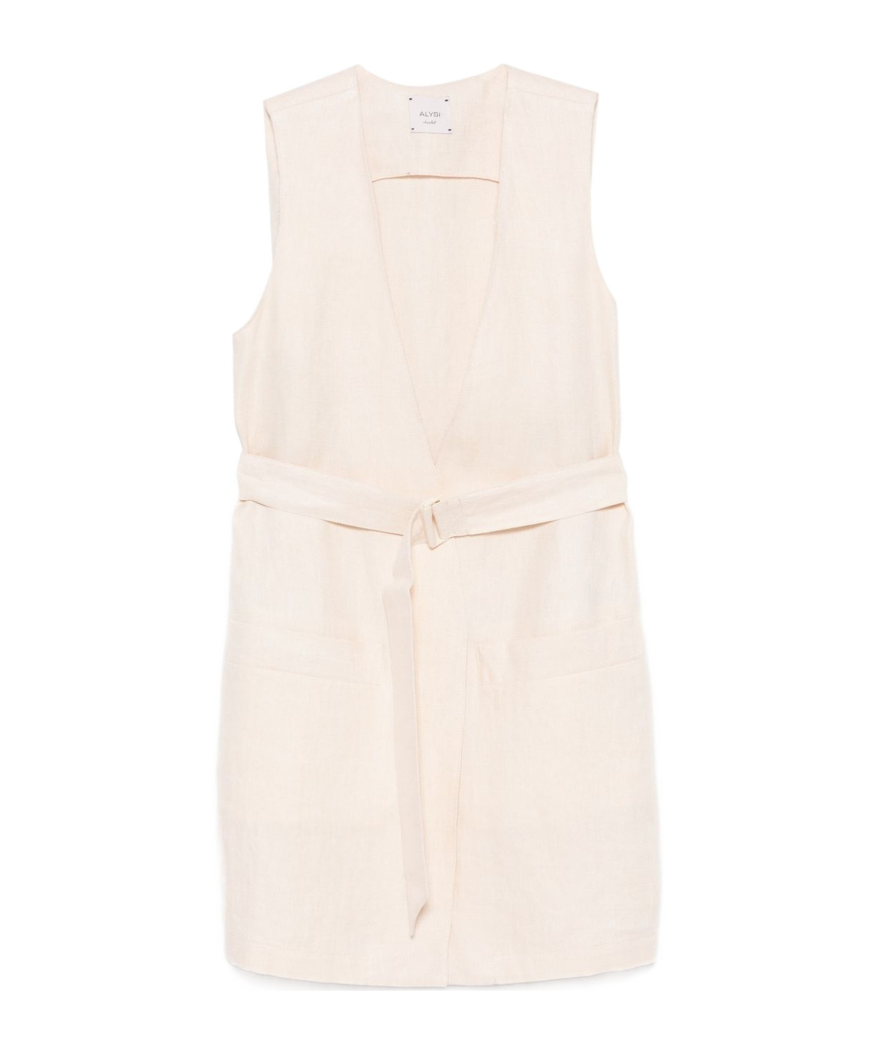 Alysi Linen Vest In White