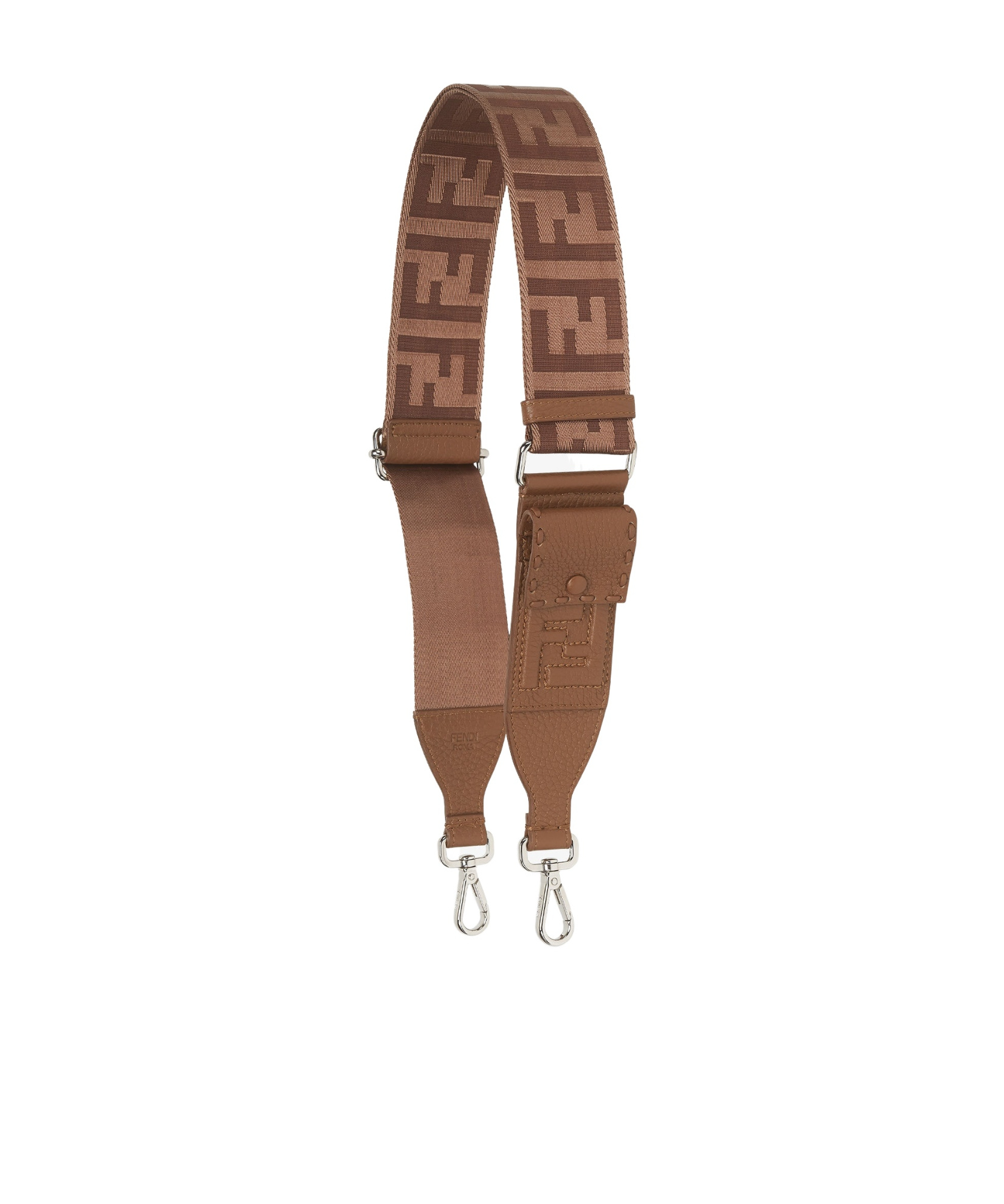 Fendi Monogram-jacquard Bag Strap In Brown