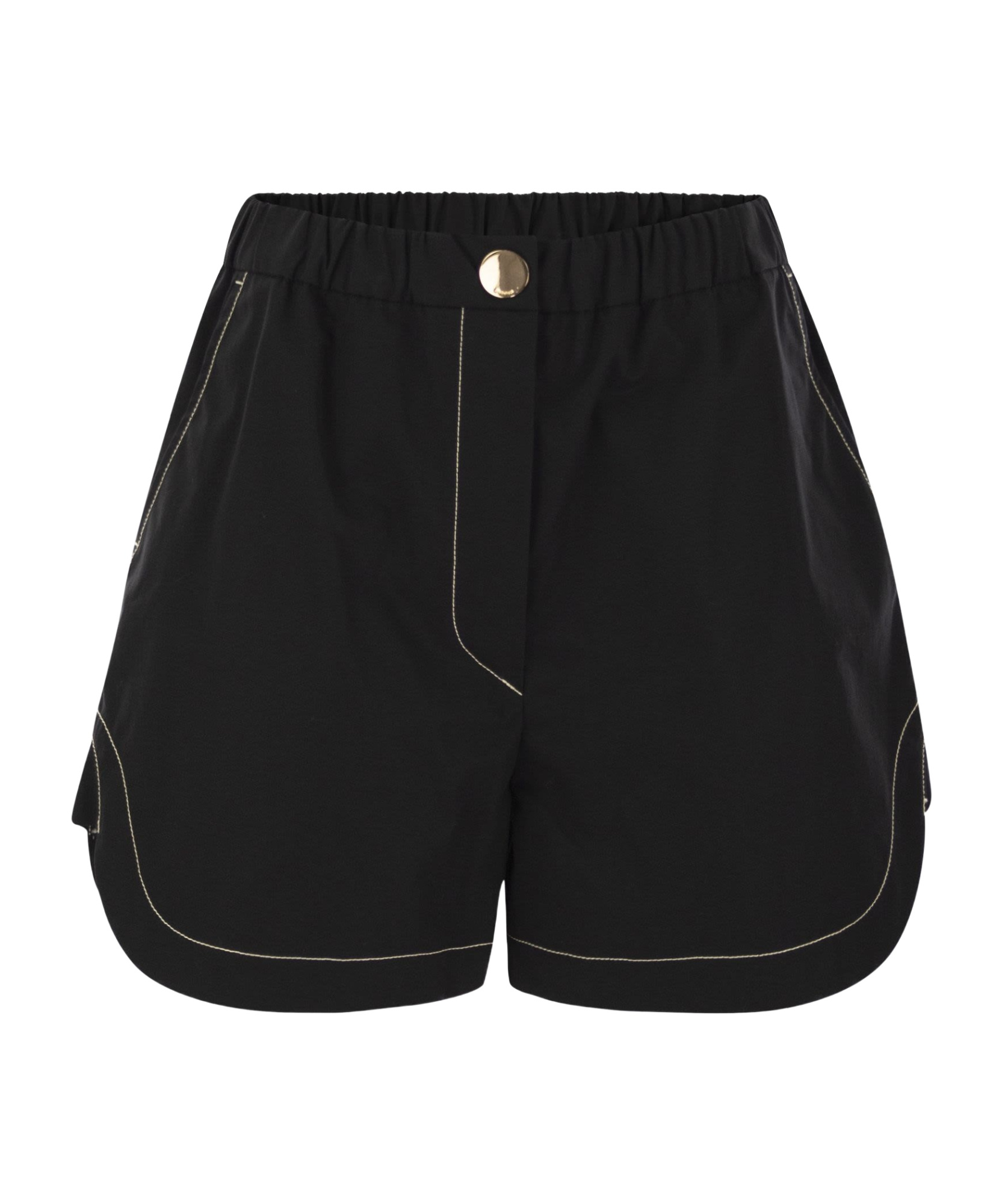 Sportmax Elastic Waist Shorts In Black
