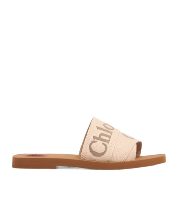 Chloé X High Summer Woody Embroidered Logo Flat Sandals