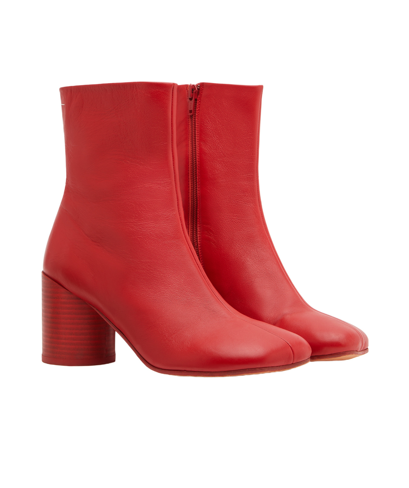 Shop Mm6 Maison Margiela Anatomic Ankle Boots In Red