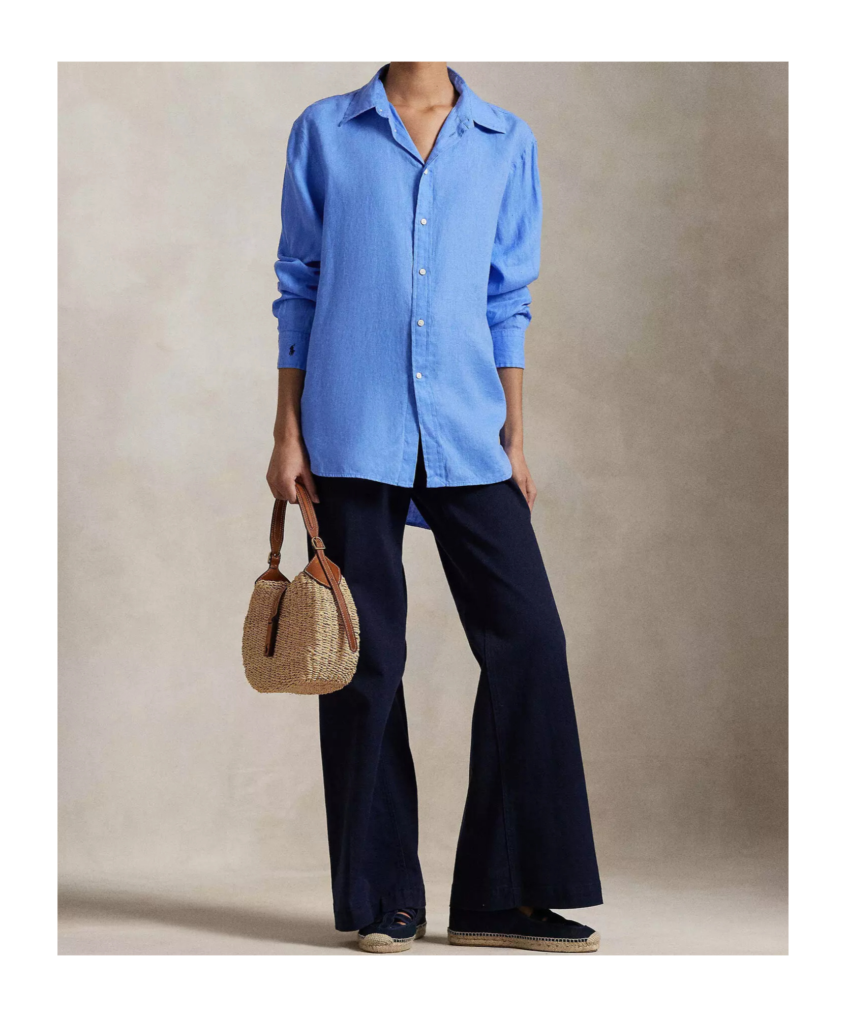 Shop Polo Ralph Lauren Linen Shirt In Blue