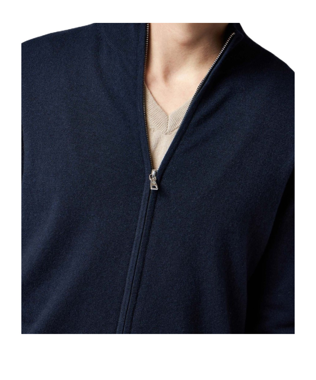 Ballantyne Black Zipped Cardigan With High Collar In Black