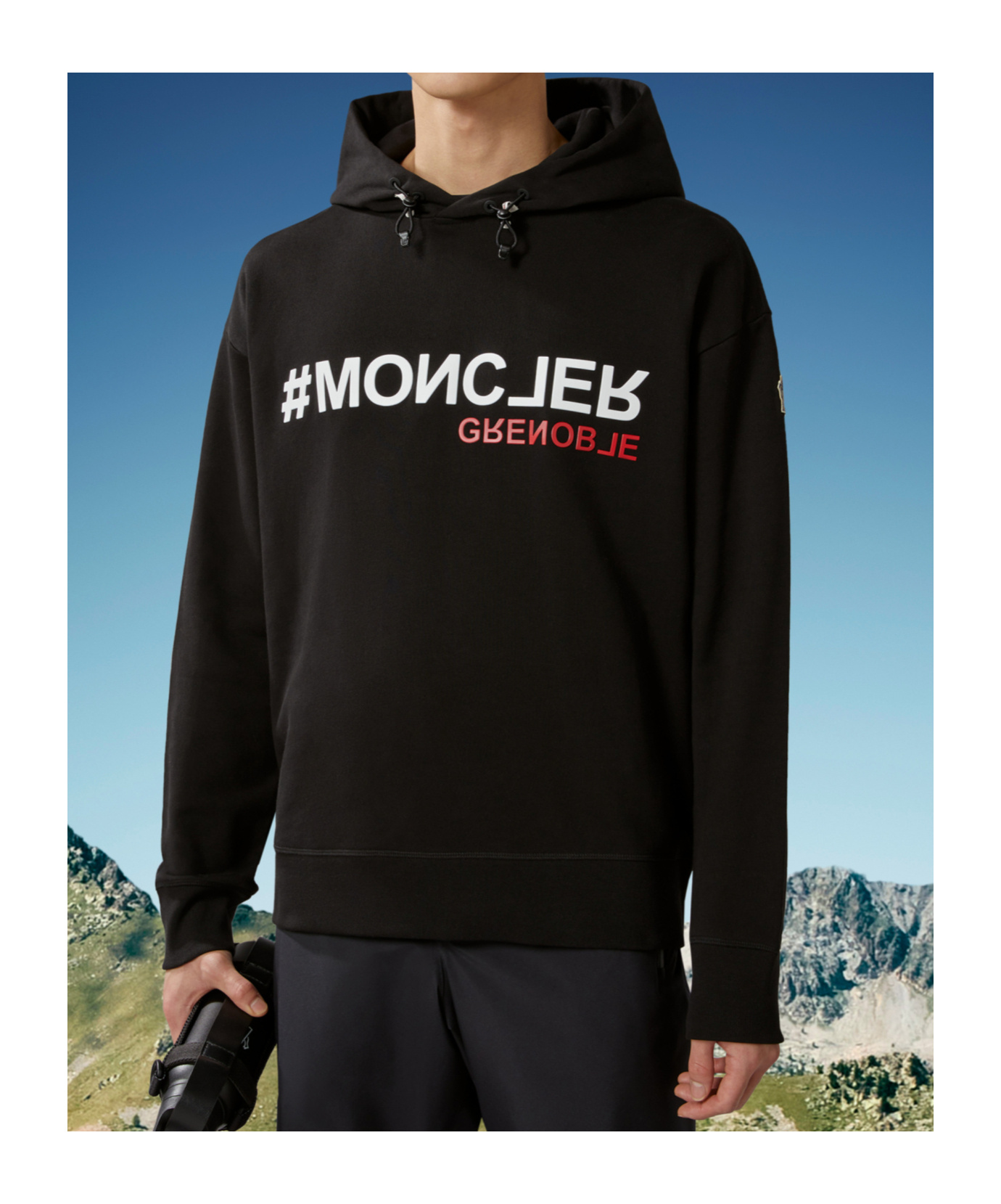 Moncler Logo Hoodie In Black