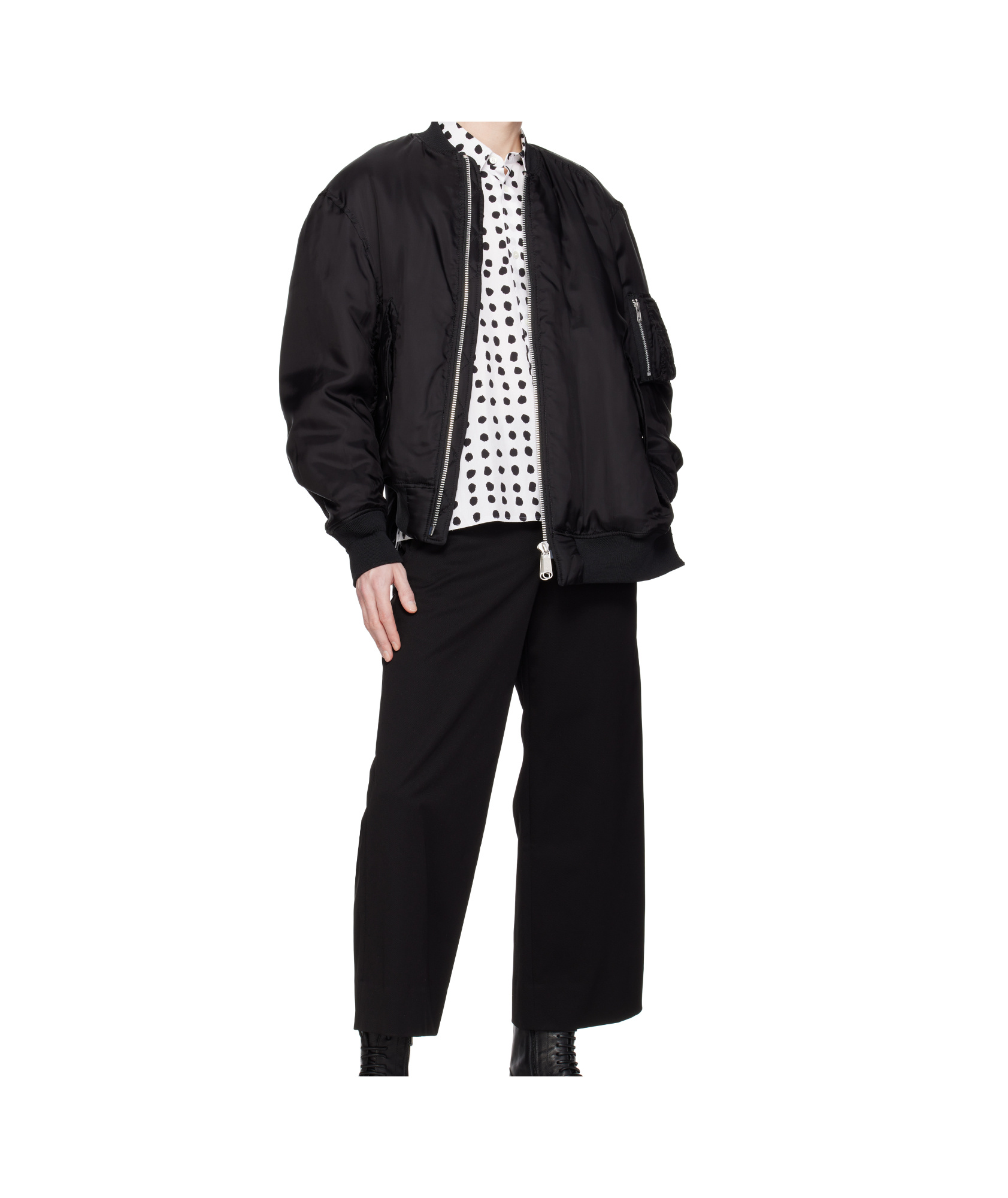 Comme Des Garçons Bomber Asymmetrical Multiple Pockets In Black