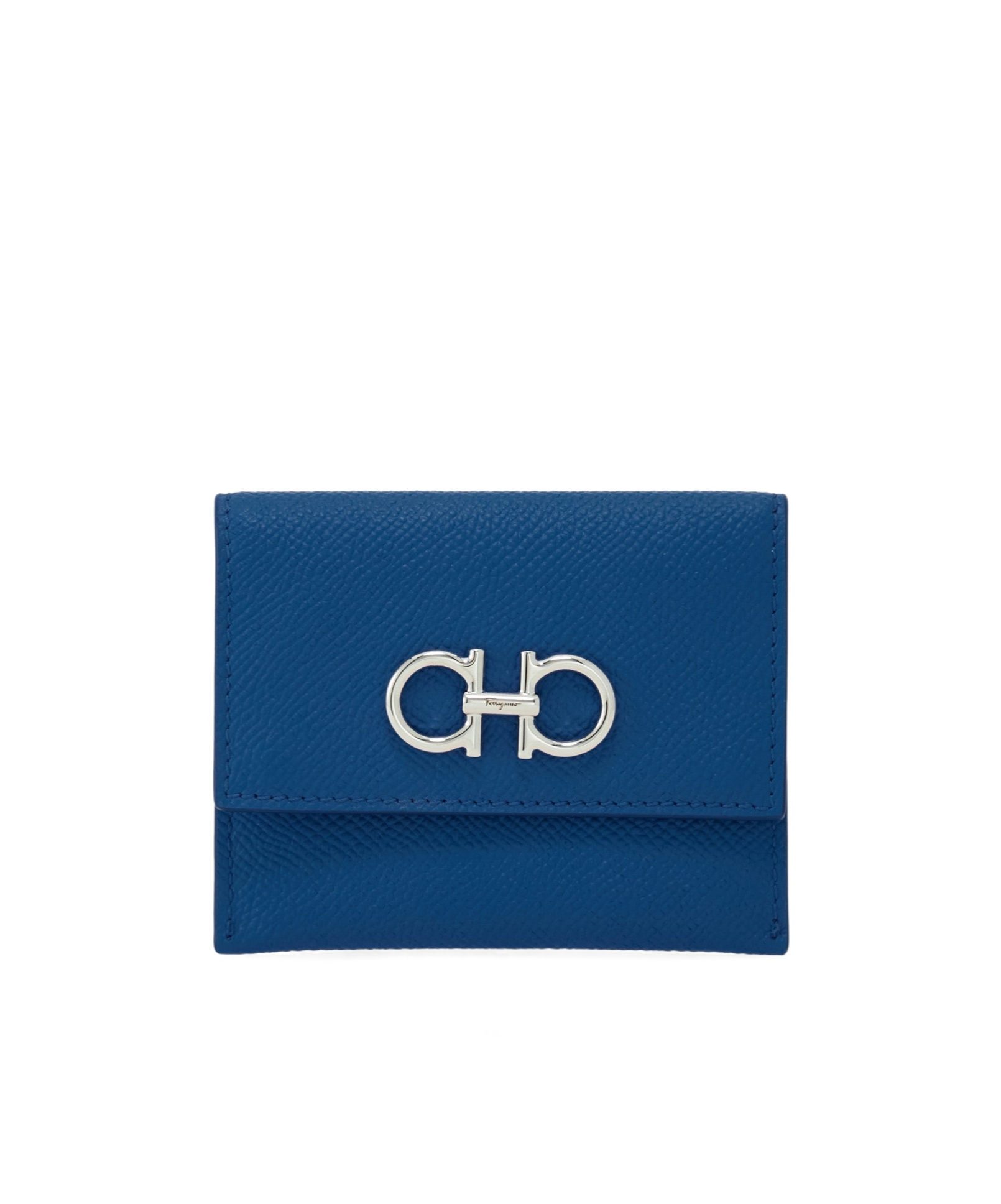 Ferragamo Gancini Credit Card Holder In Blue