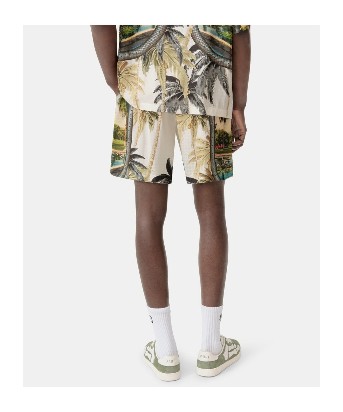 Amiri Paradise Straight-leg Printed Satin Drawstring Shorts In Multi