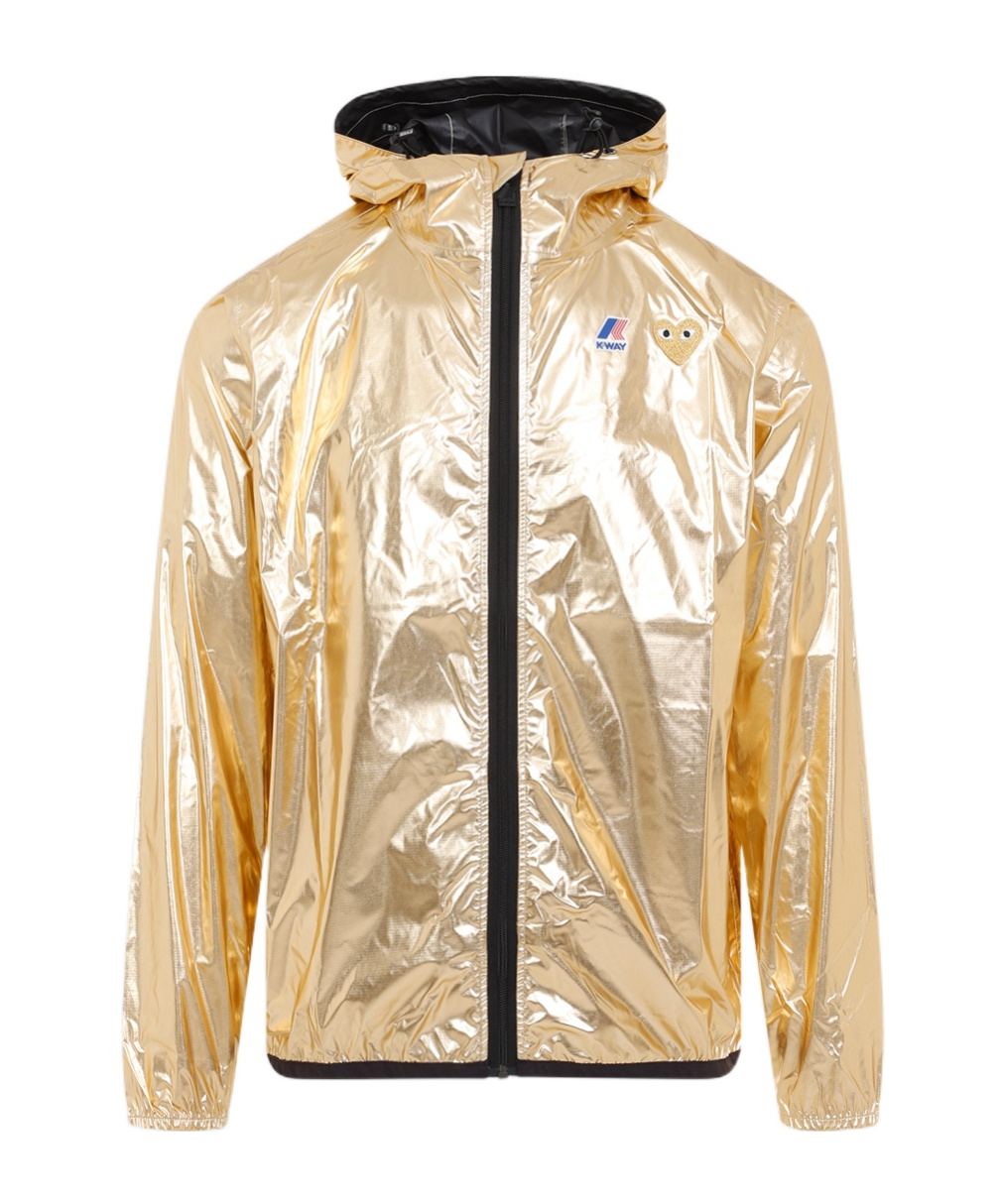 Shop Comme Des Garçons Play Zipped Hooded Jacket In Nude