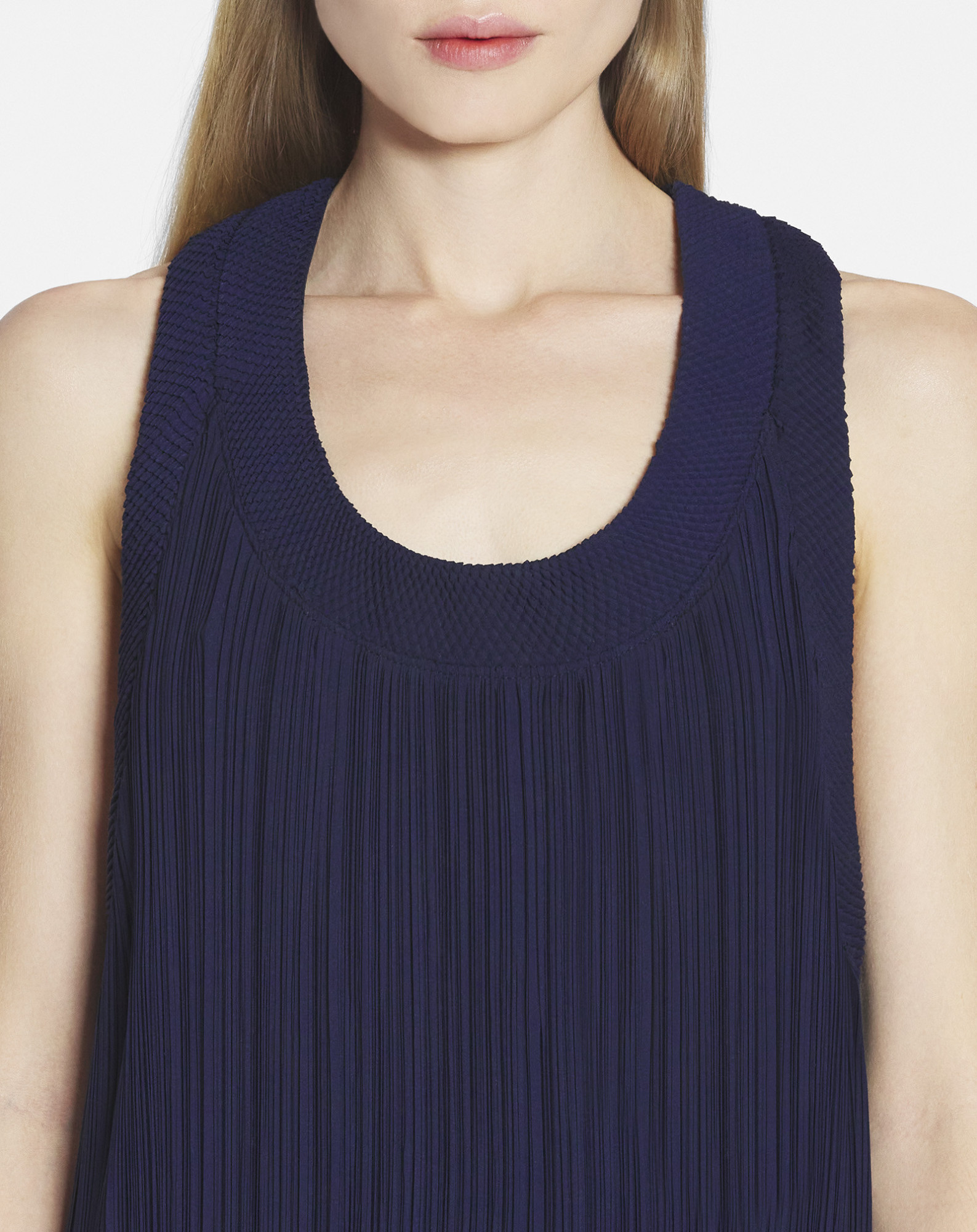Lanvin Pleated Midi Dress In Black