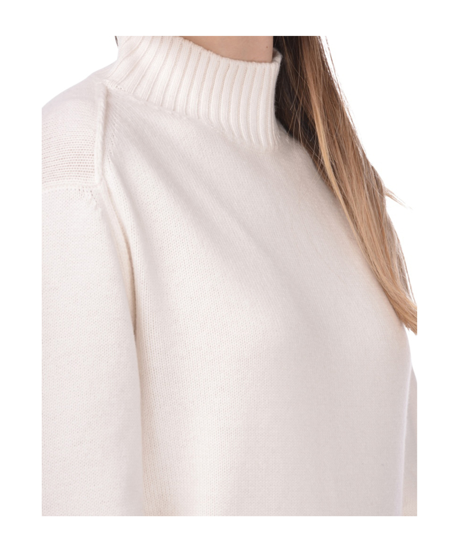 Gran Sasso Long Sleeve High Neck Jumper In White