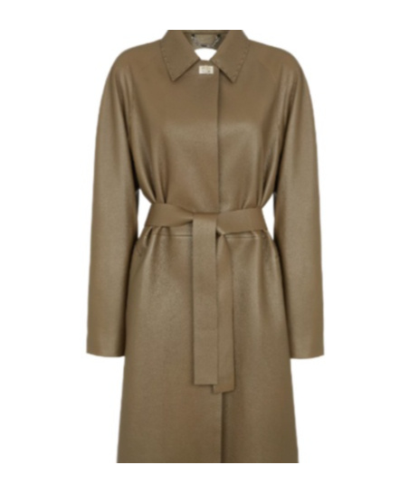 Fendi Leather Jacket In Brown
